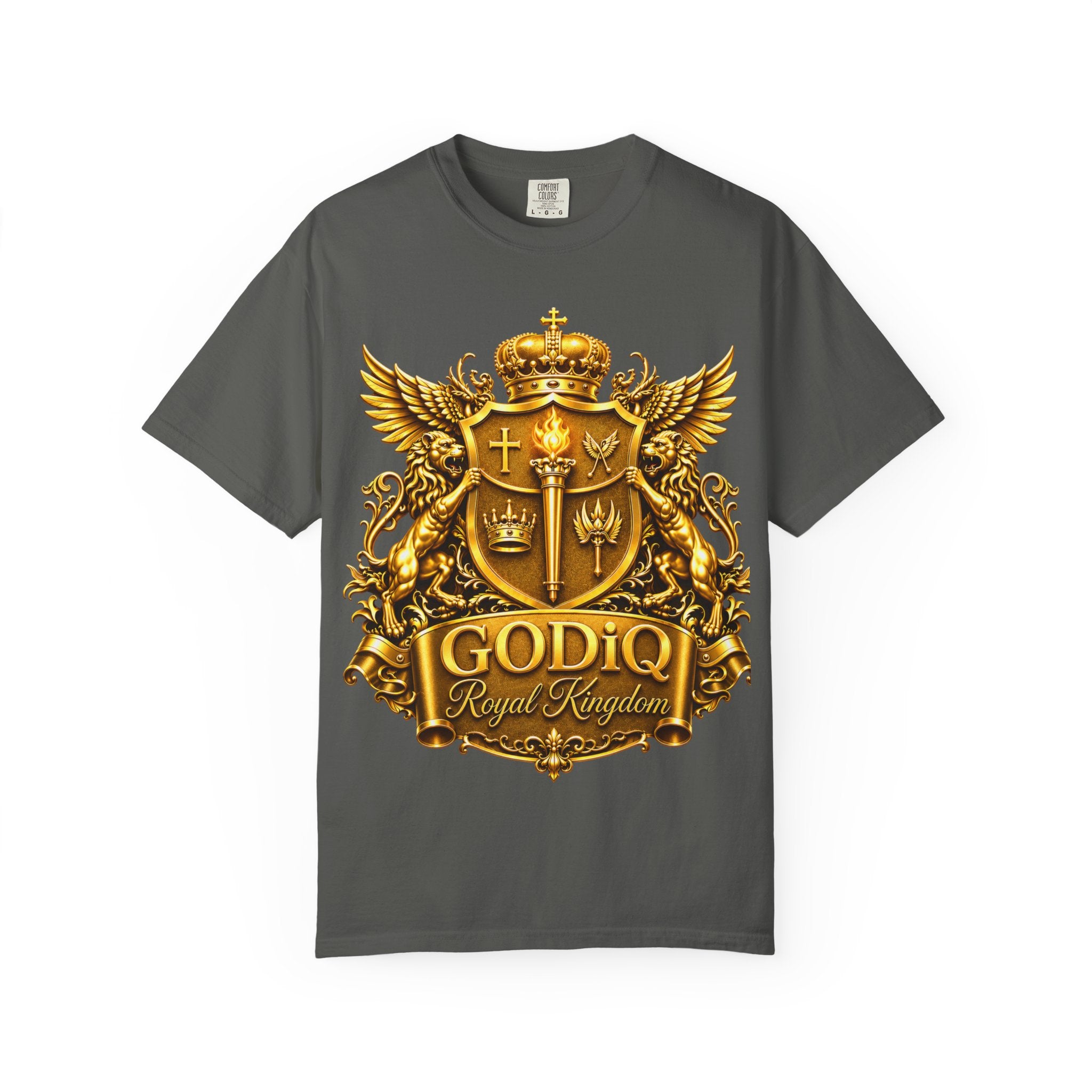 GODiQ™ Royal Crest T-Shirt – Urban Armor™ Premium Christian Faith Graphic Tee | Luxury Kingdom Apparel