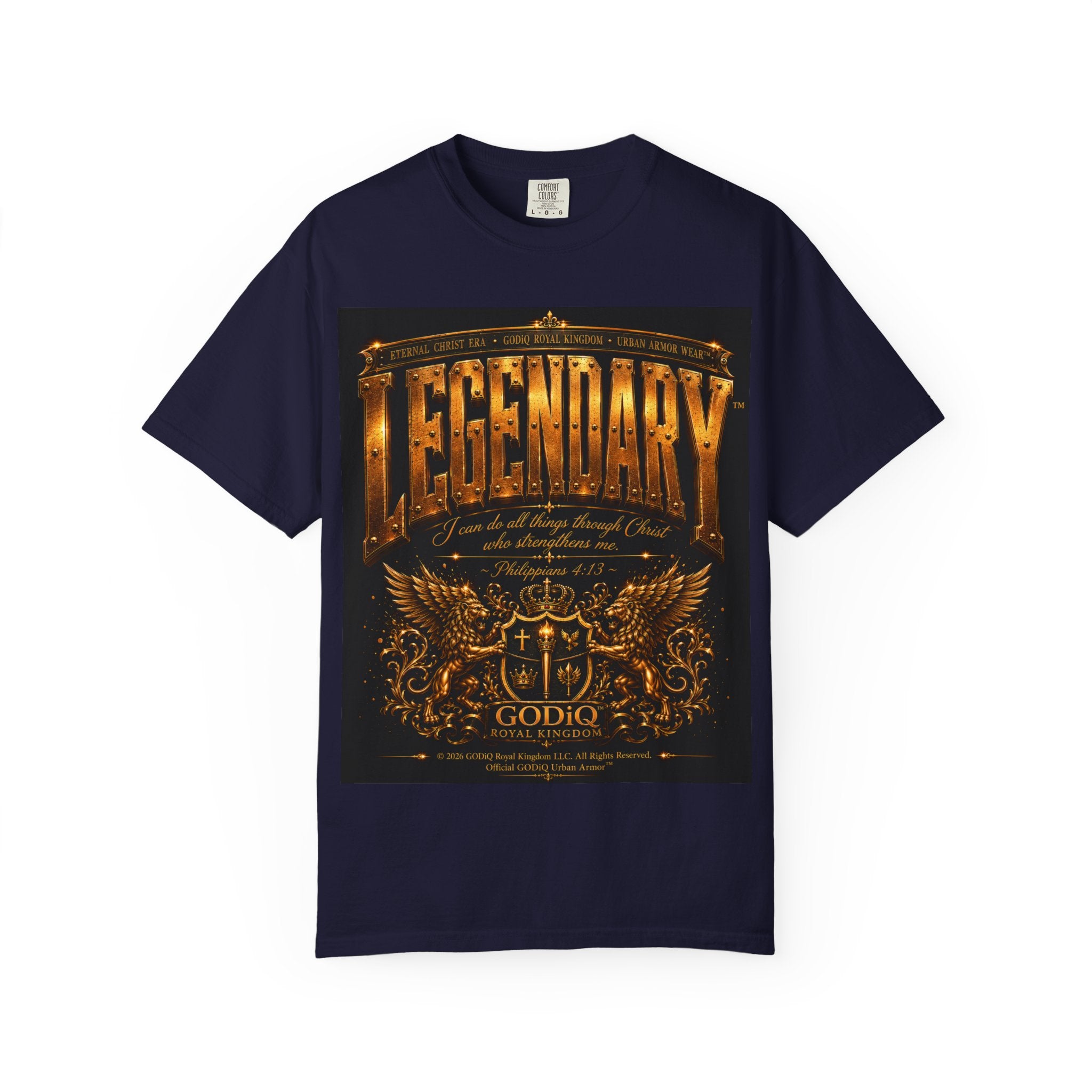 Legendary Impact™ Graphic T-Shirt – Luxury Christian Streetwear | Premium Garment-Dyed Heavyweight Tee | GODiQ Urban Armor™