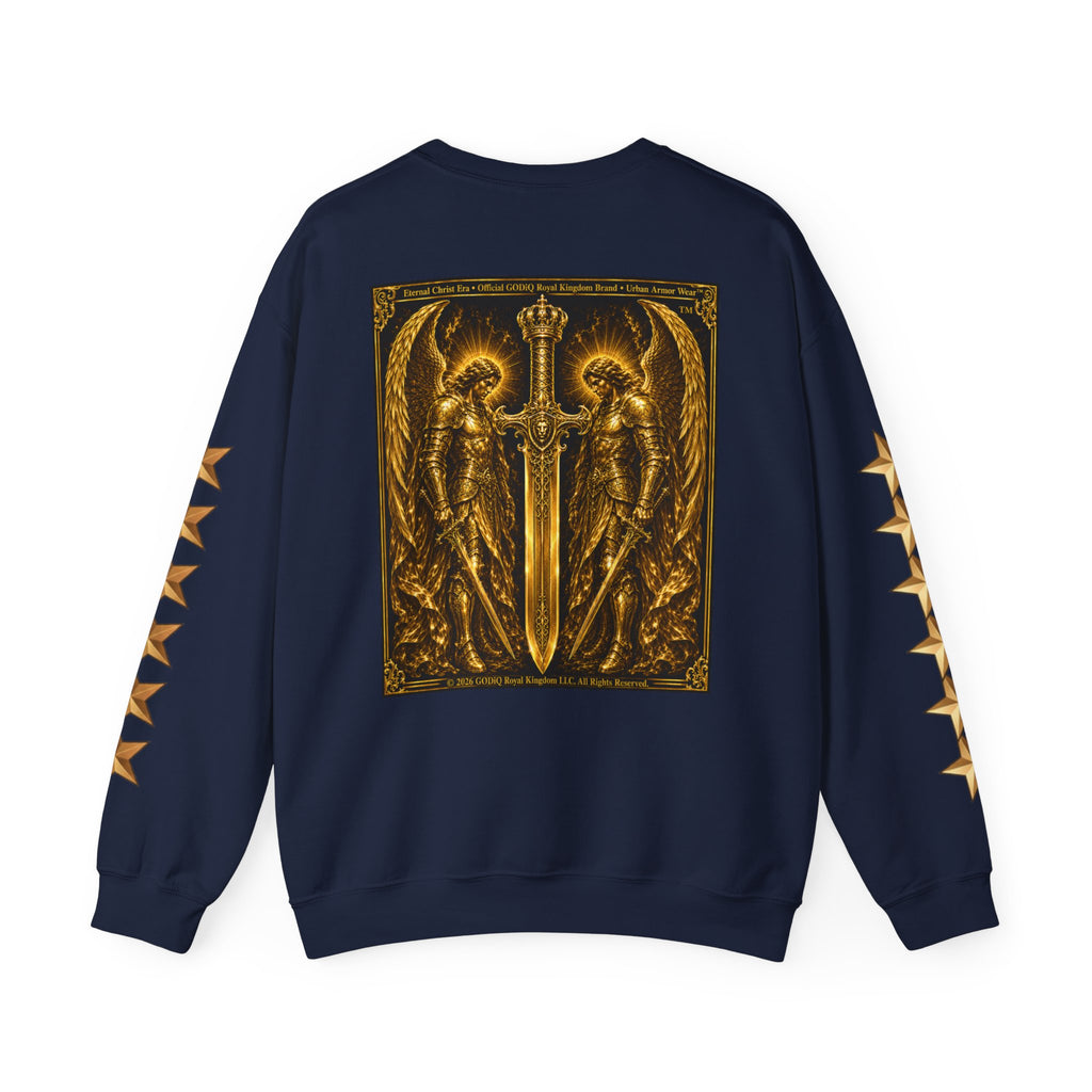 Prayer of the Righteous™ Crewneck Sweatshirt — James 5 Faith Graphic | Luxury Christian Streetwear | GODiQ Royal Kingdom™ Urban Armor Wear™