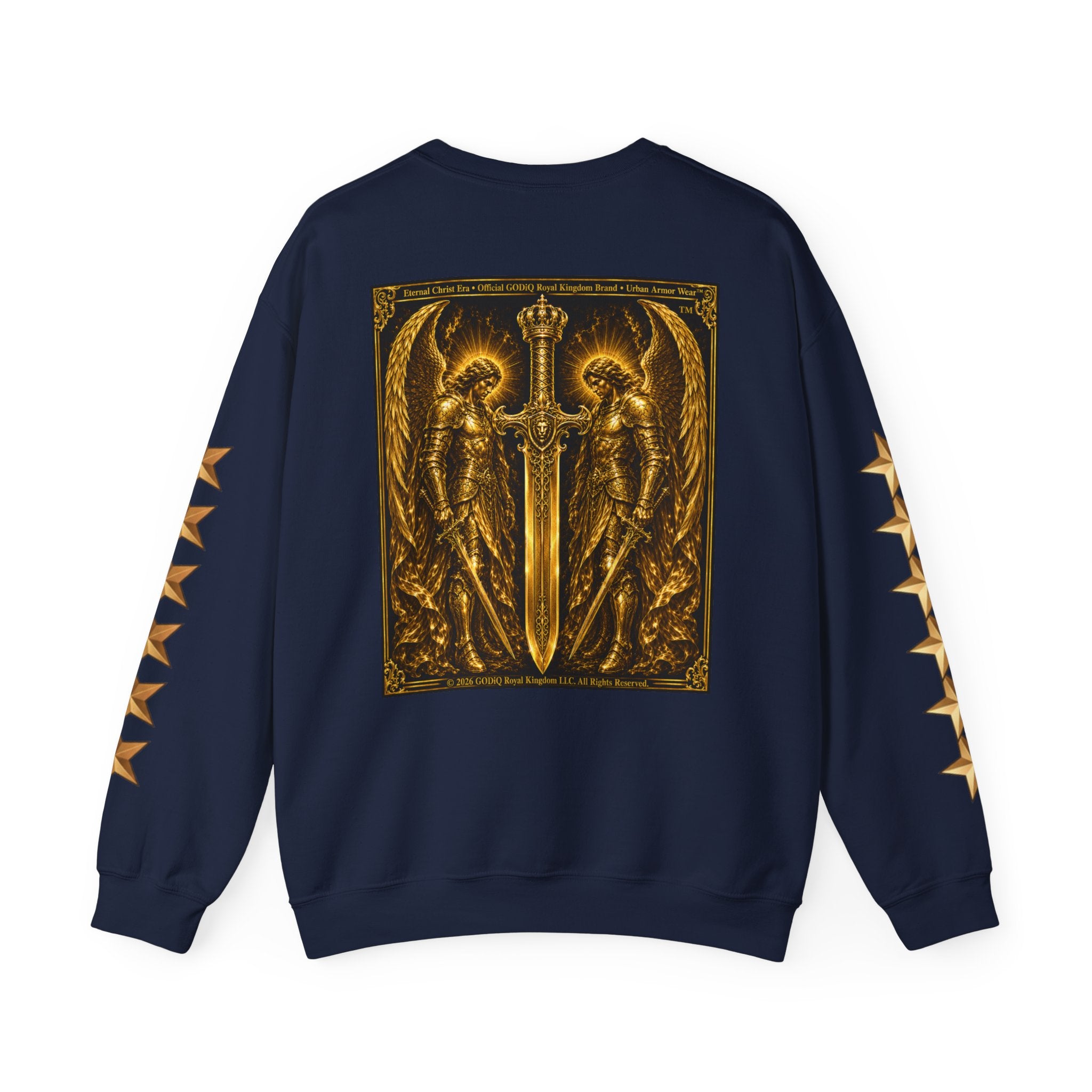 Prayer of the Righteous™ Crewneck Sweatshirt — James 5 Faith Graphic | Luxury Christian Streetwear | GODiQ Royal Kingdom™ Urban Armor Wear™