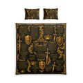 GODiQ Royal Kingdom™ Psalm 91 Christian Cotton Bed Set – Luxury Gold Shield & Crown Duvet Cover | Bible Scripture Spiritual Warfare Bedding | Premium Faith-Inspired Bedroom Décor