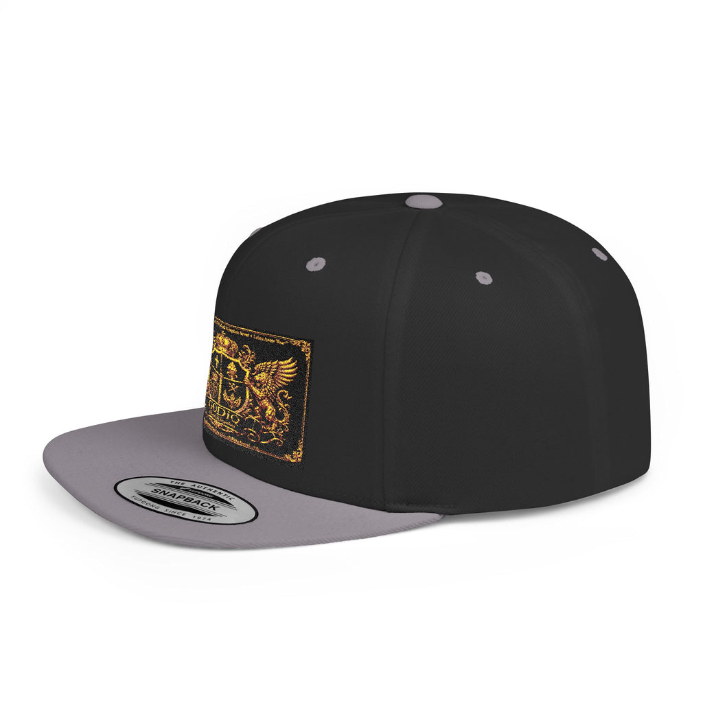 GODiQ™ Royal Kingdom Gold Crest Snapback Hat – Luxury Christian Heraldic Flat Bill Cap | Urban Armor Wear™ Premium Faith Streetwear | Kingdom Legacy Hat