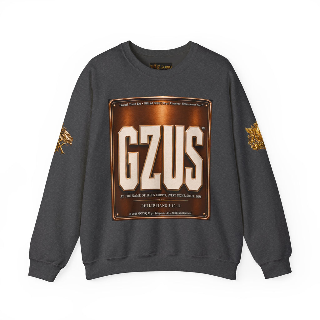 GZUS™ Psalm 23 Crewneck Sweatshirt – Luxury Christian Faith Sweatshirt | Jesus Graphic Pullover | Psalm 23 Scripture Sweatshirt | GODiQ Royal Kingdom™ Urban Armor Wear