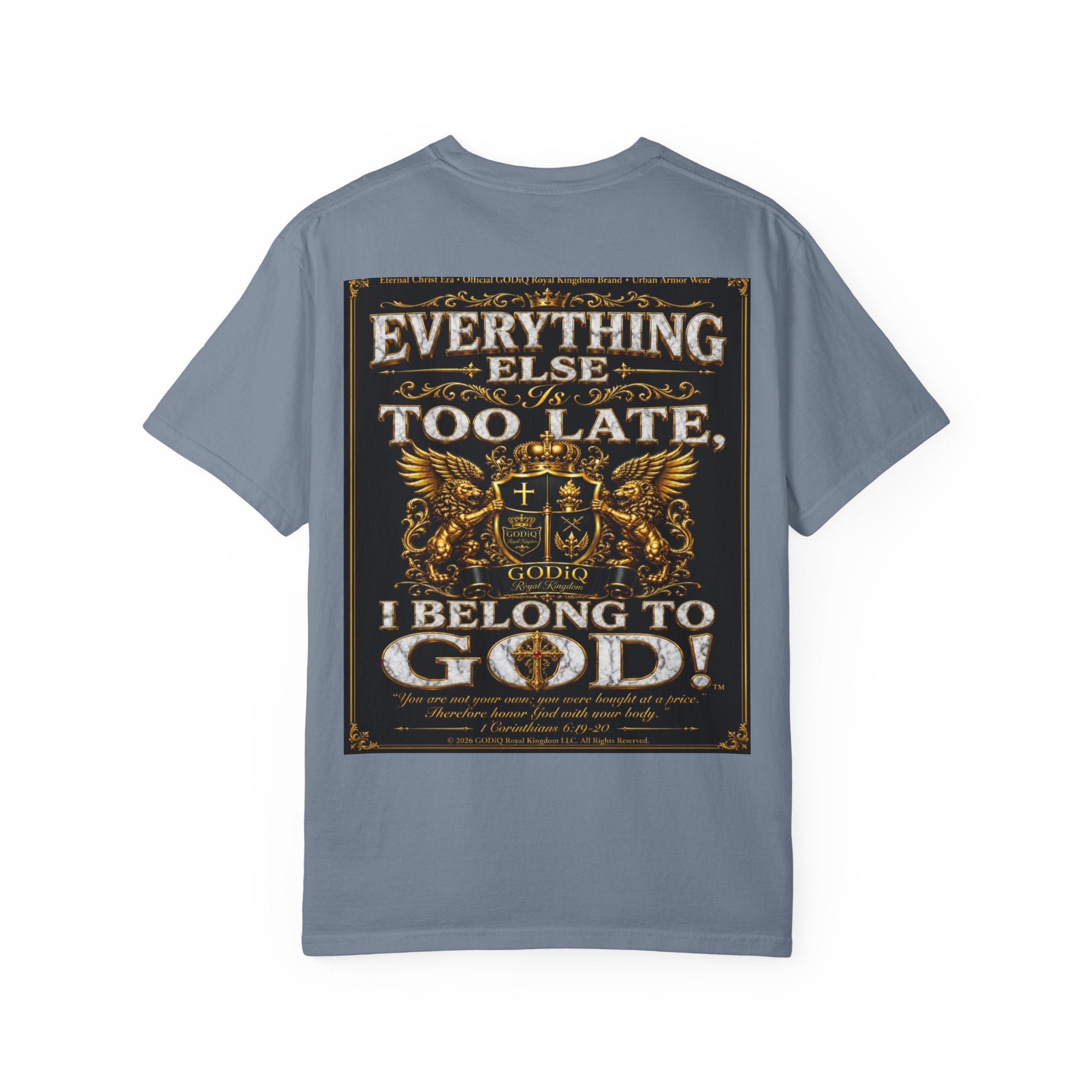 GODiQ™ Royal Kingdom Urban Armor Wear™ "NON NEGOTIABLE™: SOUL SOLD OUT FOR GOD™" Luxury Christian Graphic T-Shirt | Premium Faith Apparel | 24K Gold Heraldic Kingdom Statement Tee