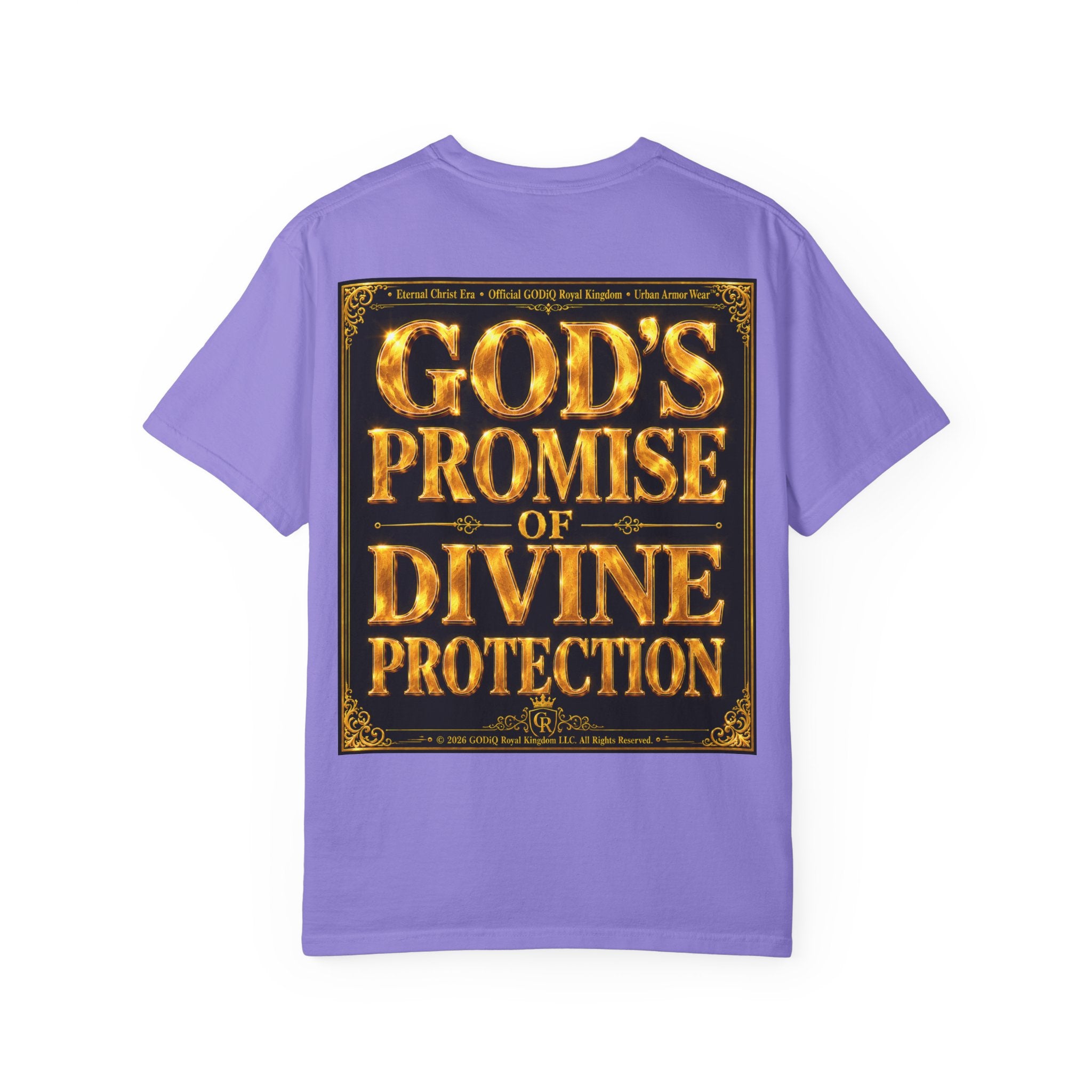 Psalm 91™ Christian Graphic T-Shirt – "God's Promise of Divine Protection" Luxury Garment-Dyed Scripture Tee | Premium Comfort Colors® 1717 | GODiQ Royal Kingdom™ Urban Armor Wear
