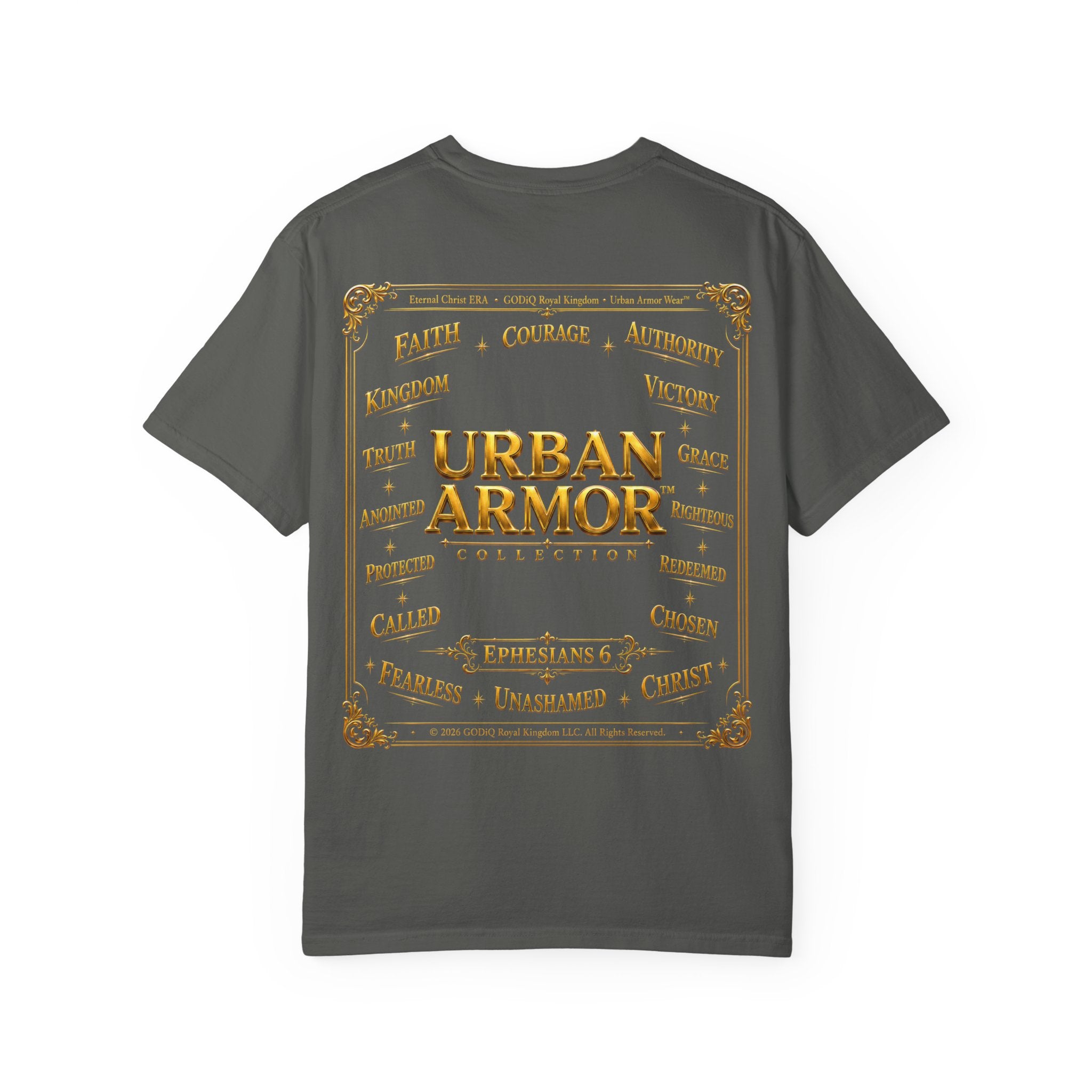 GODiQ™ Royal Crest T-Shirt – Urban Armor™ Premium Christian Faith Graphic Tee | Luxury Kingdom Apparel