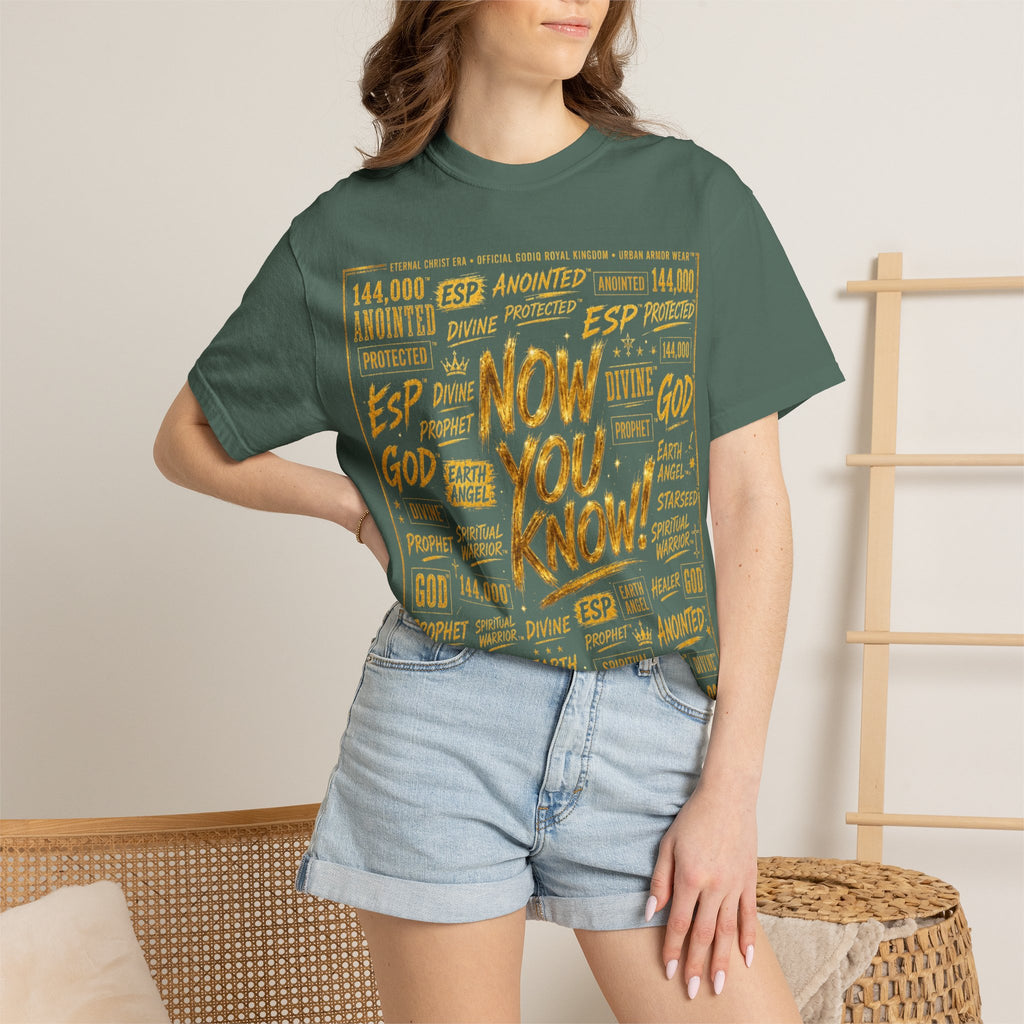 GODiQ Royal Kingdom™ Urban Armor Wear – "Now You Know" 18K Gold Graphic Unisex T-shirt