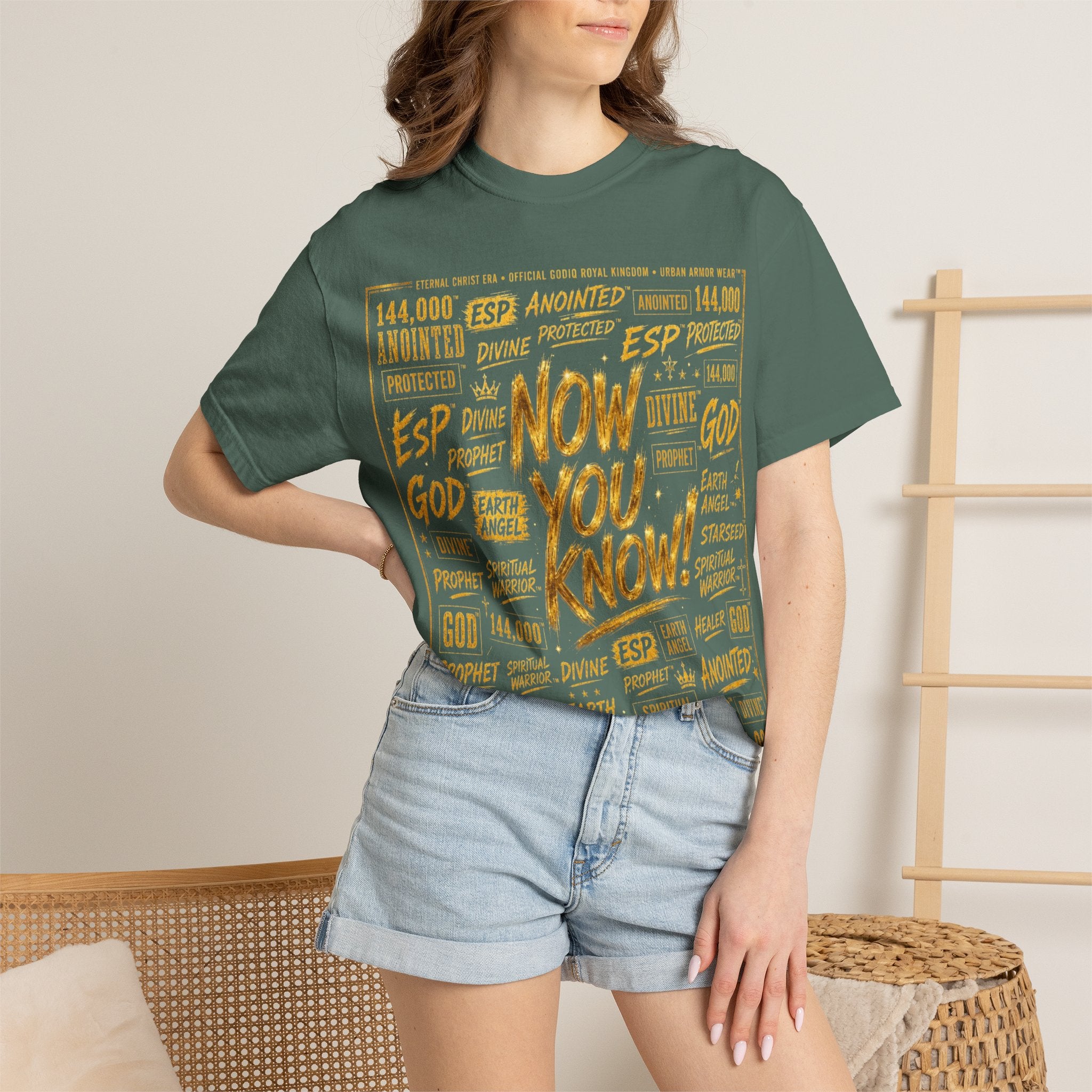 GODiQ Royal Kingdom™ Urban Armor Wear – "Now You Know" 18K Gold Graphic Unisex T-shirt