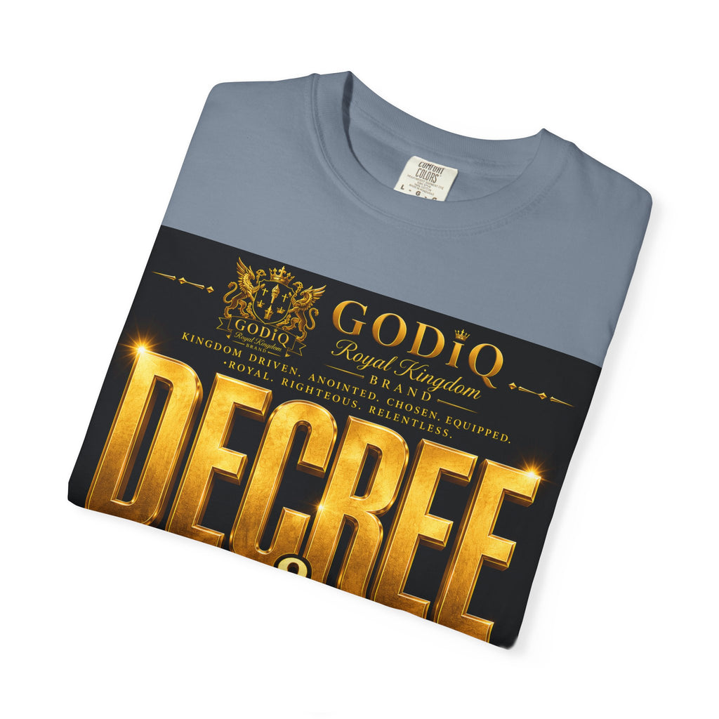 GODiQ Royal Kingdom™ Decree & Declare Christian T-Shirt – Premium Inspirational Faith Tee | "I Am Delivered, Healed, Renewed" Scripture Apparel | Comfort Colors 1717