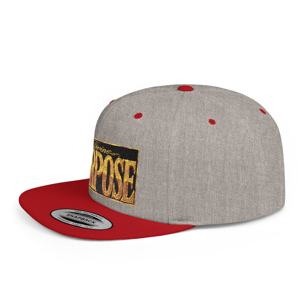 GODiQ Royal Kingdom™ Divine Purpose™ Snapback Hat – "PURPOSE" Premium Flat Bill Cap | Luxury Christian Streetwear | Urban Armor Wear™ Kingdom Identity Hat