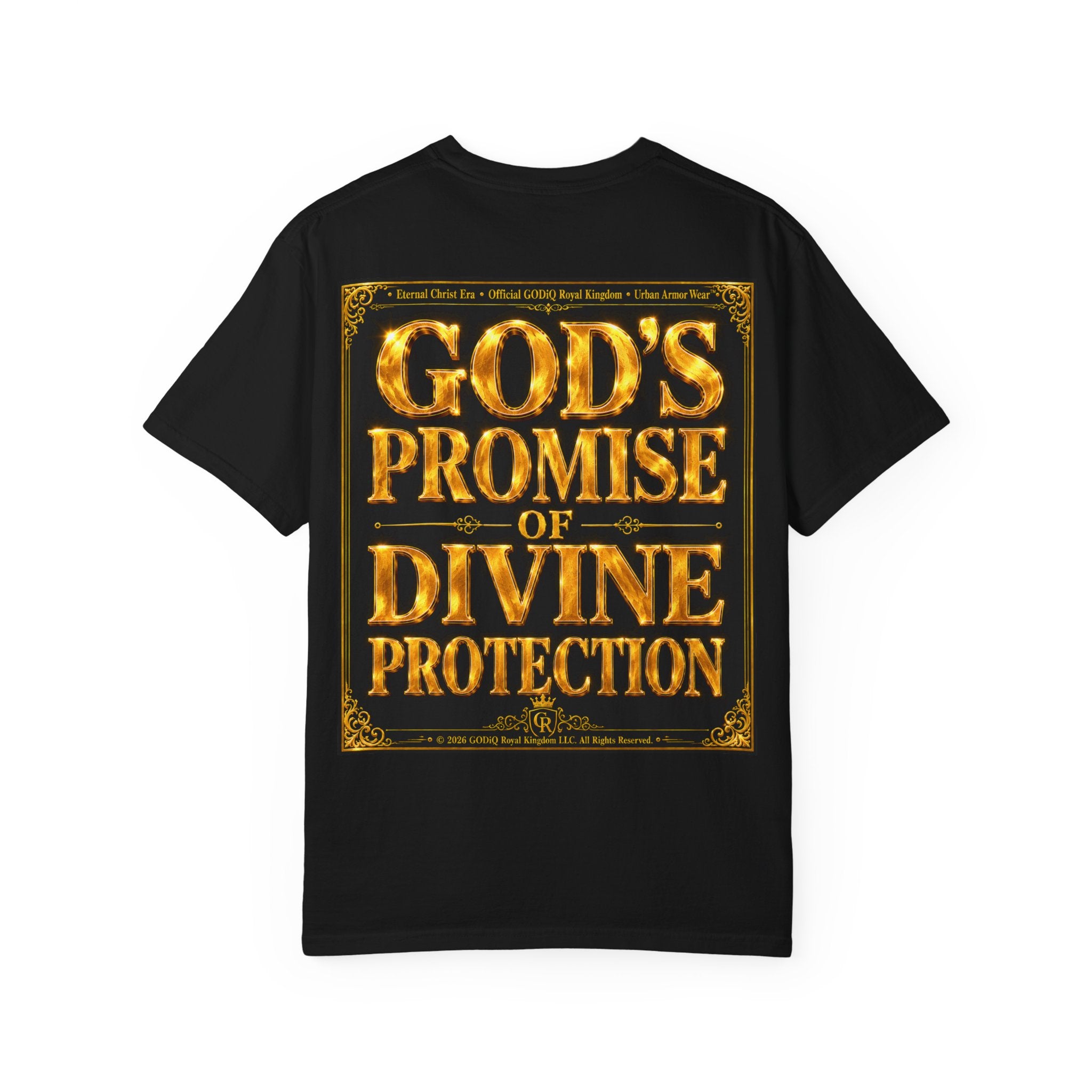 Psalm 91™ Christian Graphic T-Shirt – "God's Promise of Divine Protection" Luxury Garment-Dyed Scripture Tee | Premium Comfort Colors® 1717 | GODiQ Royal Kingdom™ Urban Armor Wear