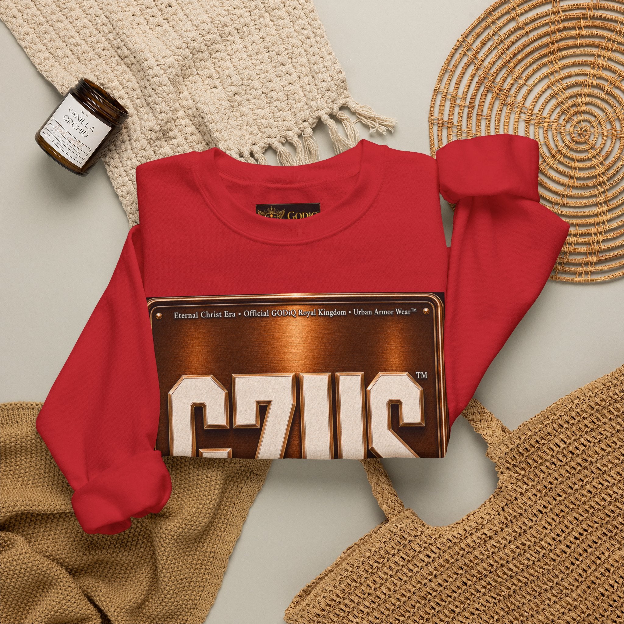 GZUS™ Psalm 23 Crewneck Sweatshirt – Luxury Christian Faith Sweatshirt | Jesus Graphic Pullover | Psalm 23 Scripture Sweatshirt | GODiQ Royal Kingdom™ Urban Armor Wear
