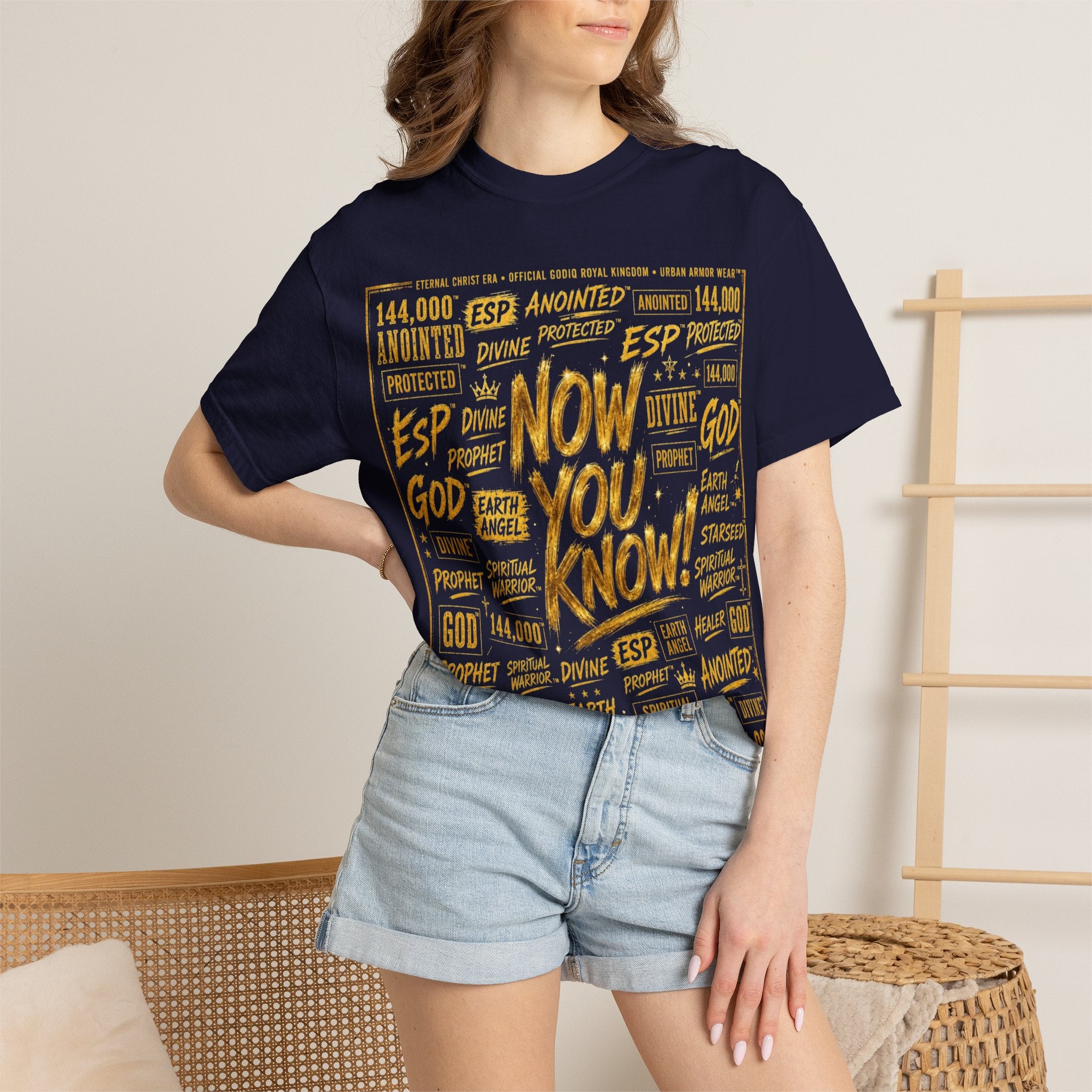 GODiQ Royal Kingdom™ Urban Armor Wear – "Now You Know" 18K Gold Graphic Unisex T-shirt