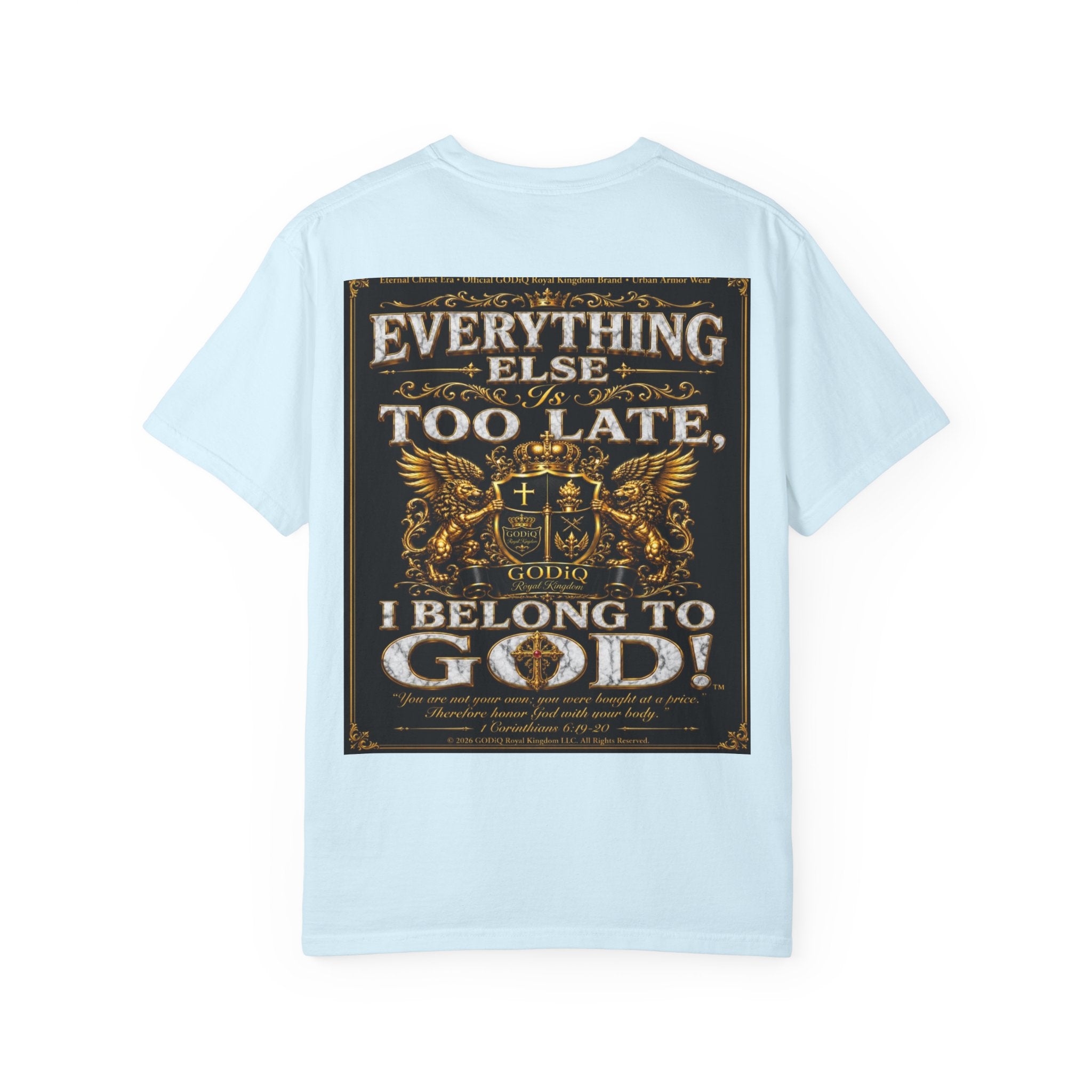 GODiQ™ Royal Kingdom Urban Armor Wear™ "NON NEGOTIABLE™: SOUL SOLD OUT FOR GOD™" Luxury Christian Graphic T-Shirt | Premium Faith Apparel | 24K Gold Heraldic Kingdom Statement Tee