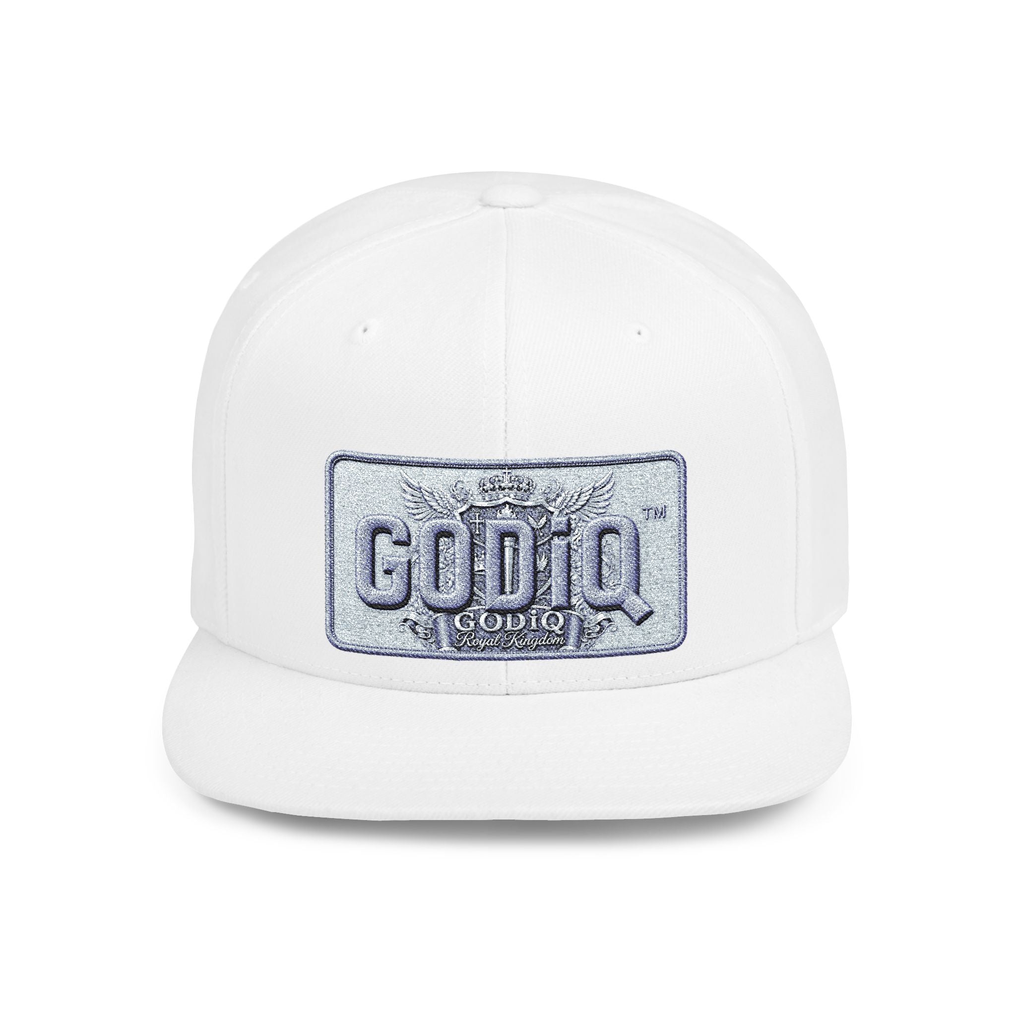 GODiQ Royal Kingdom™ Urban Armor Wear™ Sparkle Sequin GODiQ™ Patch Flat Bill Snapback | Luxury Christian Streetwear Cap