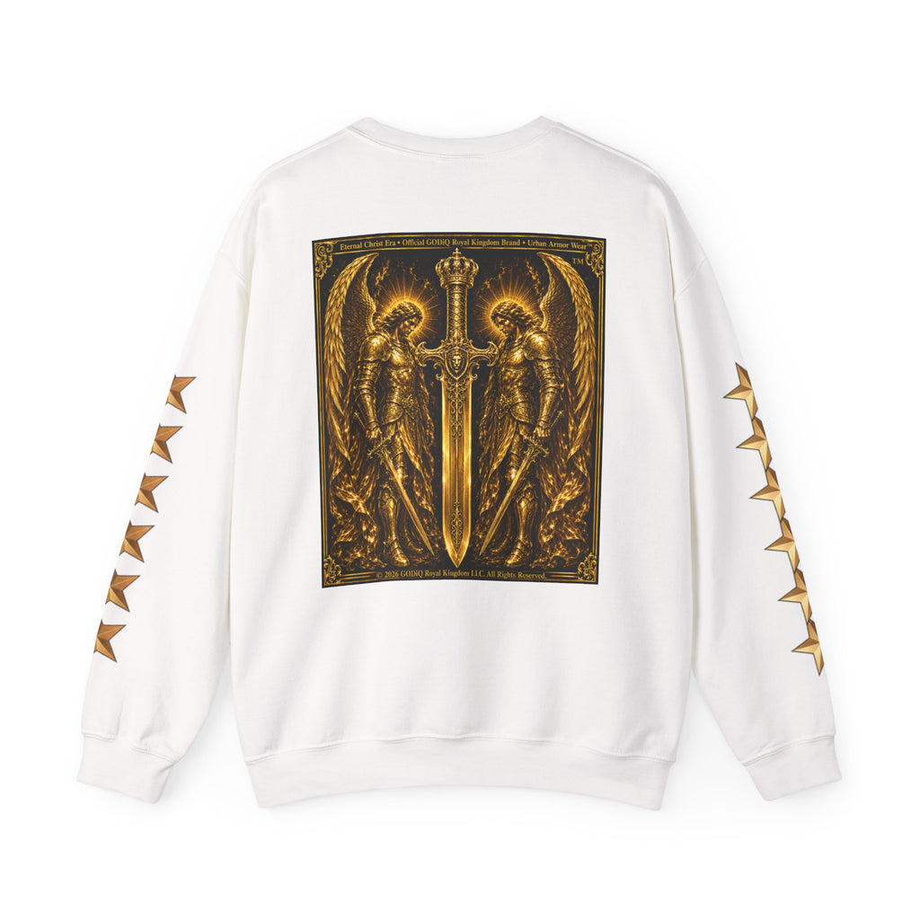 Prayer of the Righteous™ Crewneck Sweatshirt — James 5 Faith Graphic | Luxury Christian Streetwear | GODiQ Royal Kingdom™ Urban Armor Wear™