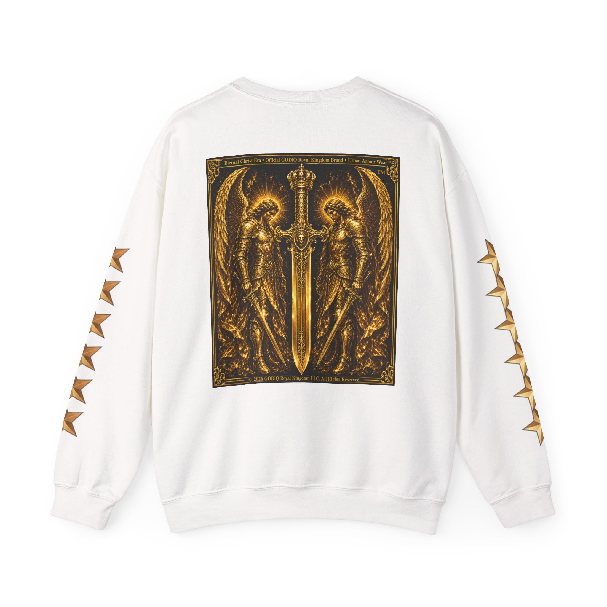 Prayer of the Righteous™ Crewneck Sweatshirt — James 5 Faith Graphic | Luxury Christian Streetwear | GODiQ Royal Kingdom™ Urban Armor Wear™