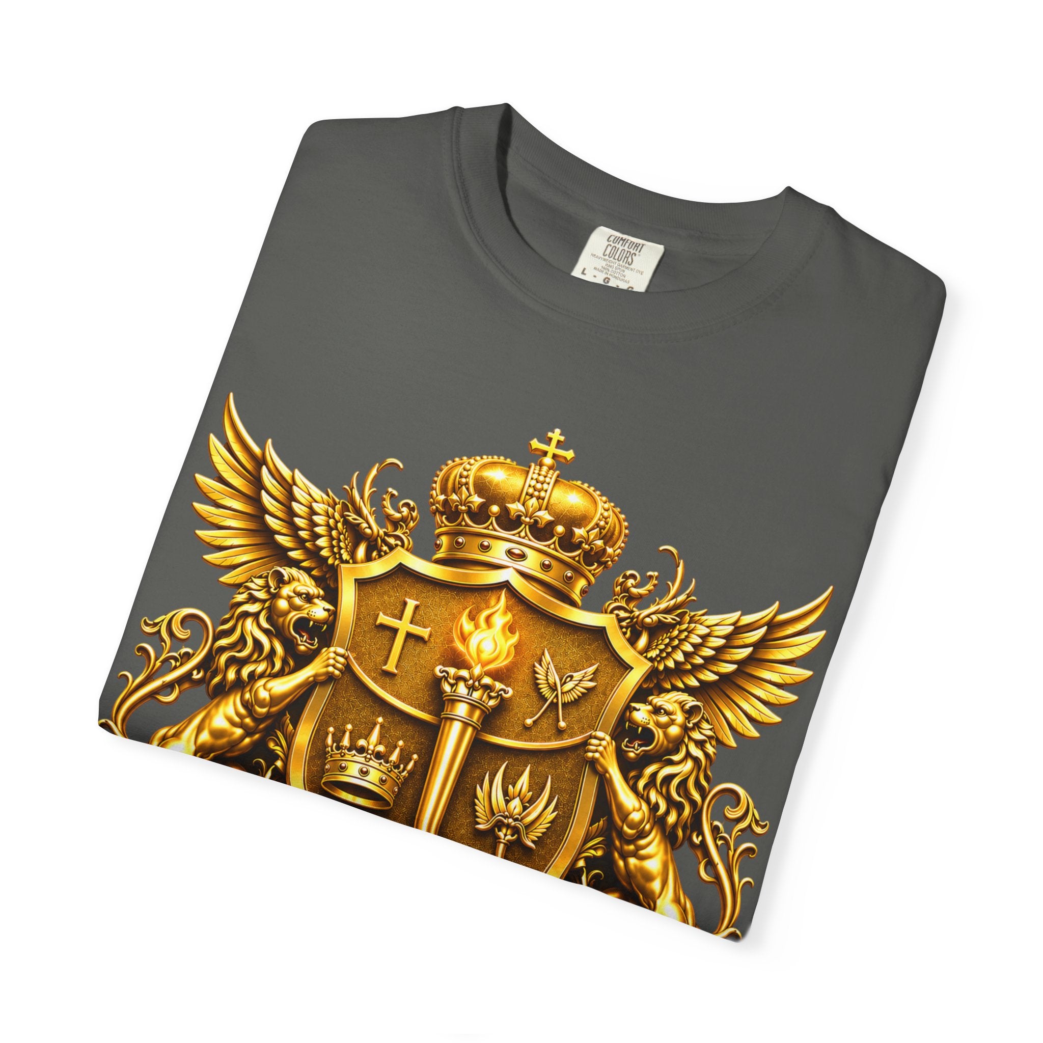 GODiQ™ Royal Crest T-Shirt – Urban Armor™ Premium Christian Faith Graphic Tee | Luxury Kingdom Apparel
