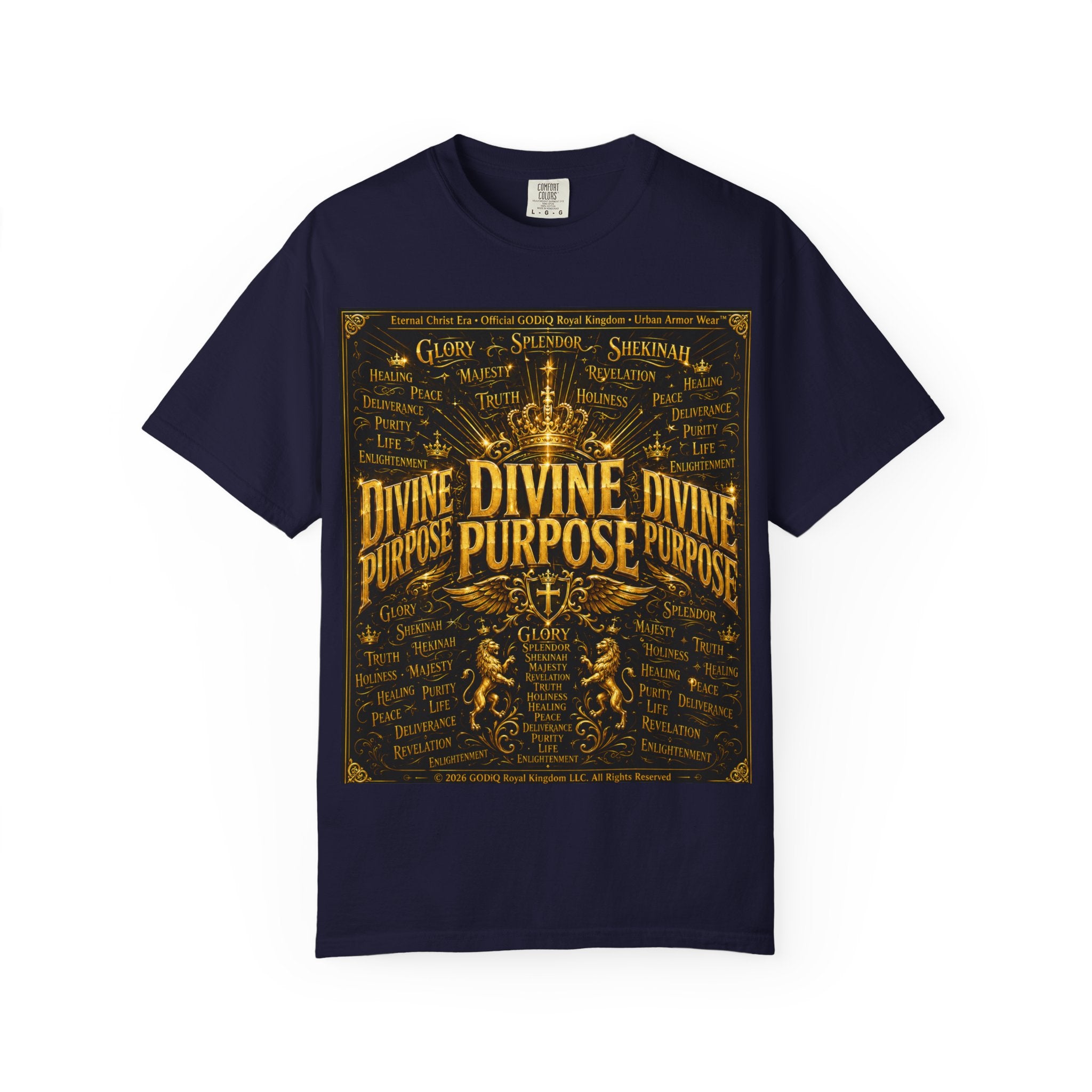 GODiQ Royal Kingdom™ Divine Purpose T-Shirt – "My Ultimate Purpose Is To Glorify You, God" Luxury Christian Graphic Tee | Premium 24K Gold Faith Apparel | Urban Armor Wear™ Inspirational Streetwear...
