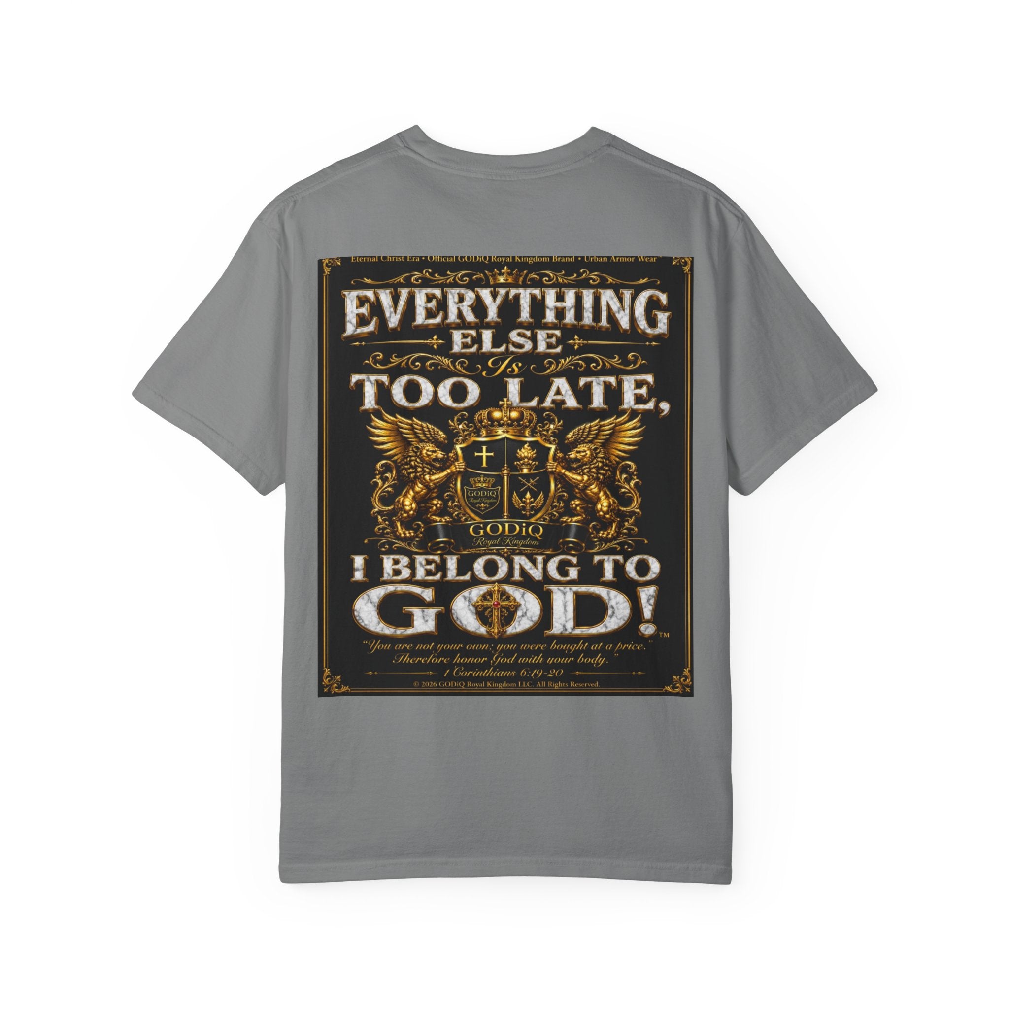 GODiQ™ Royal Kingdom Urban Armor Wear™ "NON NEGOTIABLE™: SOUL SOLD OUT FOR GOD™" Luxury Christian Graphic T-Shirt | Premium Faith Apparel | 24K Gold Heraldic Kingdom Statement Tee
