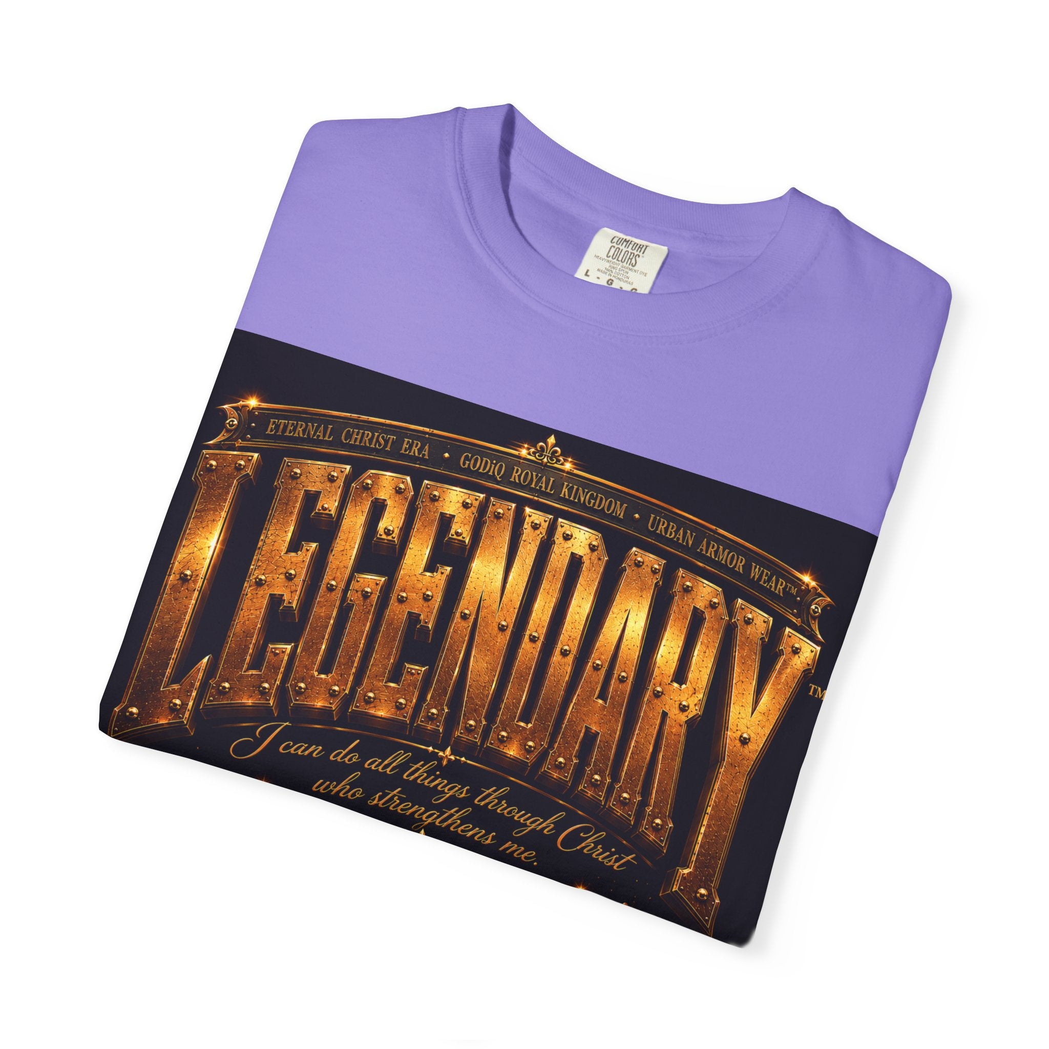 Legendary Impact™ Graphic T-Shirt – Luxury Christian Streetwear | Premium Garment-Dyed Heavyweight Tee | GODiQ Urban Armor™