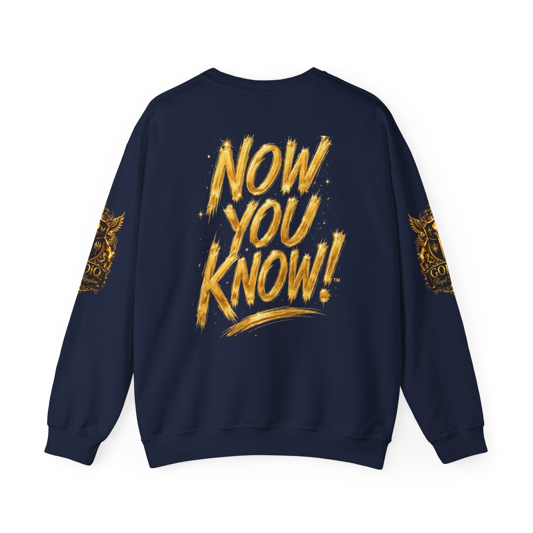 GODiQ Royal Kingdom™ Urban Armor Wear – "Now You Know" 18K Gold Graphic Unisex Crewneck Sweatshirt