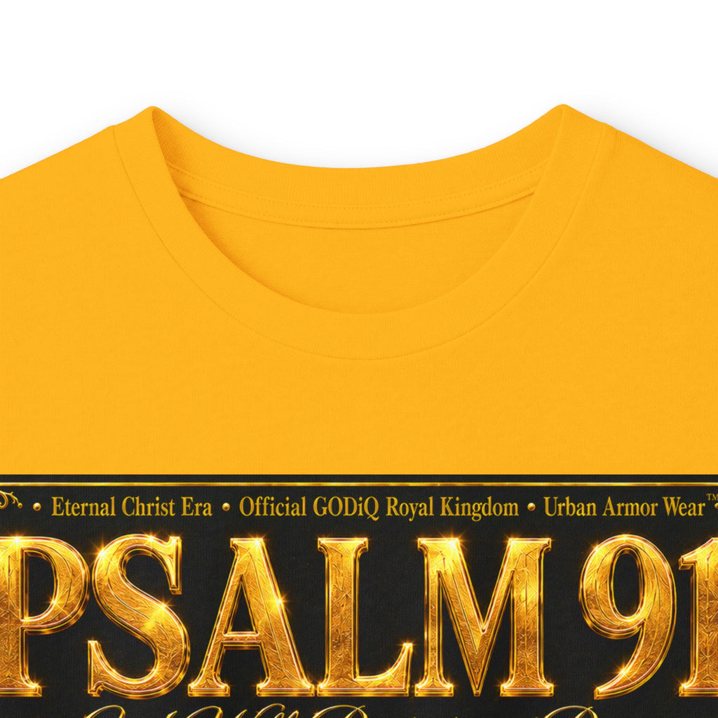 Psalm 91™ Long Sleeve Christian T-Shirt | God's Promise of Divine Protection | Premium Biblical Prayer Shirt | Luxury Faith-Based Scripture Apparel | GODiQ Royal Kingdom™ Urban Armor Wear