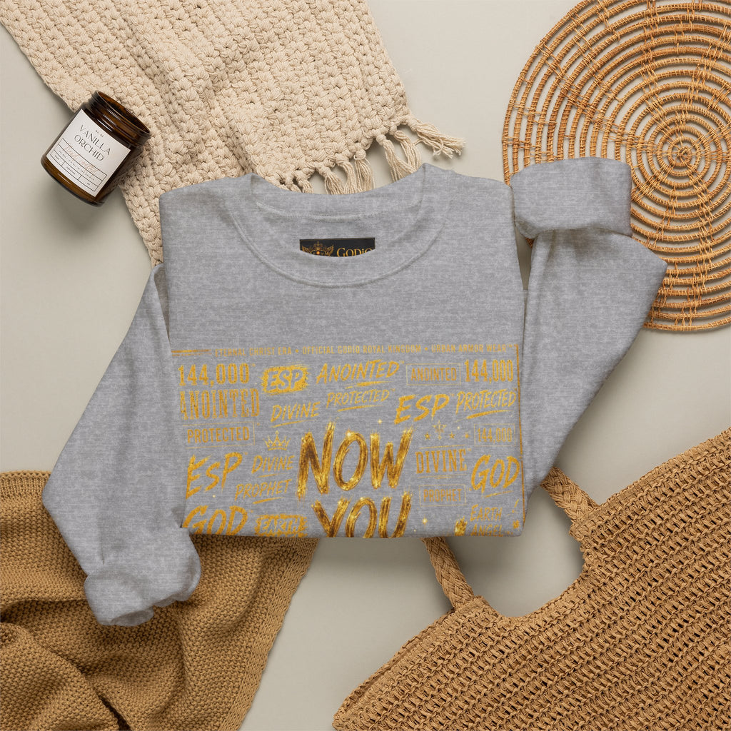 GODiQ Royal Kingdom™ Urban Armor Wear – "Now You Know" 18K Gold Graphic Unisex Crewneck Sweatshirt