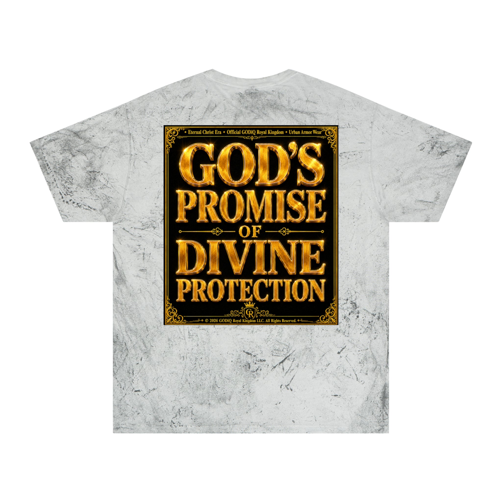 Psalm 91™ Divine Protection Graphic T-Shirt – Luxury Christian Scripture Tee | Premium Garment-Dyed Color Blast Faith Apparel | “God's Promise of Divine Protection” Vintage Cotton Shirt | GODiQ Royal...