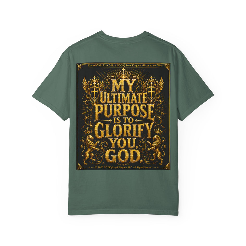 GODiQ Royal Kingdom™ Divine Purpose T-Shirt – "My Ultimate Purpose Is To Glorify You, God" Luxury Christian Graphic Tee | Premium 24K Gold Faith Apparel | Urban Armor Wear™ Inspirational Streetwear...