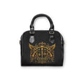 GODiQ Royal Kingdom™ Gold Crest Women's Ministry Shoulder Handbag – Luxury Christian Designer Purse | 24K Gold Heraldic Crest Bible Bag | Elegant Church & Kingdom Handbag