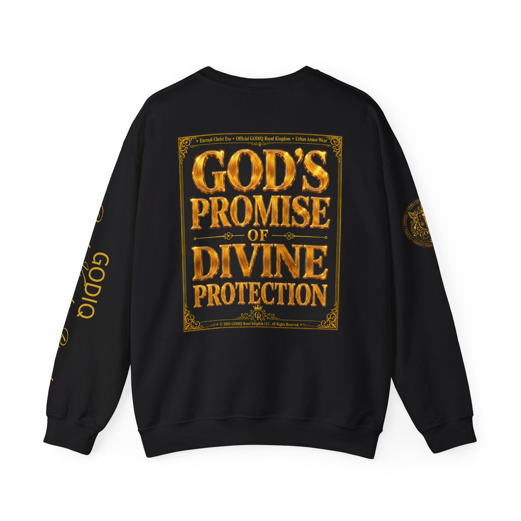 Psalm 91™ Crewneck Sweatshirt – "God's Promise of Divine Protection" Luxury Christian Pullover | Premium Faith Apparel | GODiQ Royal Kingdom™ Urban Armor Wear
