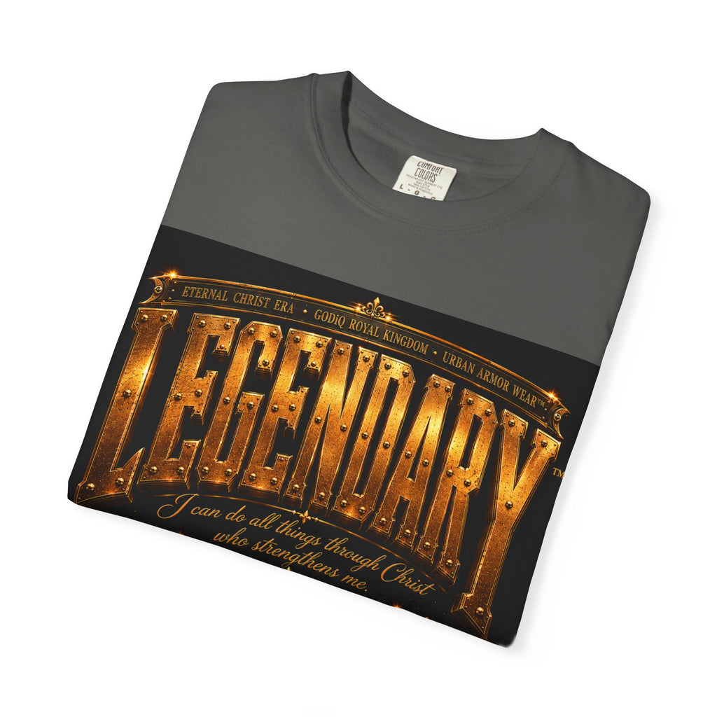 Legendary Impact™ Graphic T-Shirt – Luxury Christian Streetwear | Premium Garment-Dyed Heavyweight Tee | GODiQ Urban Armor™