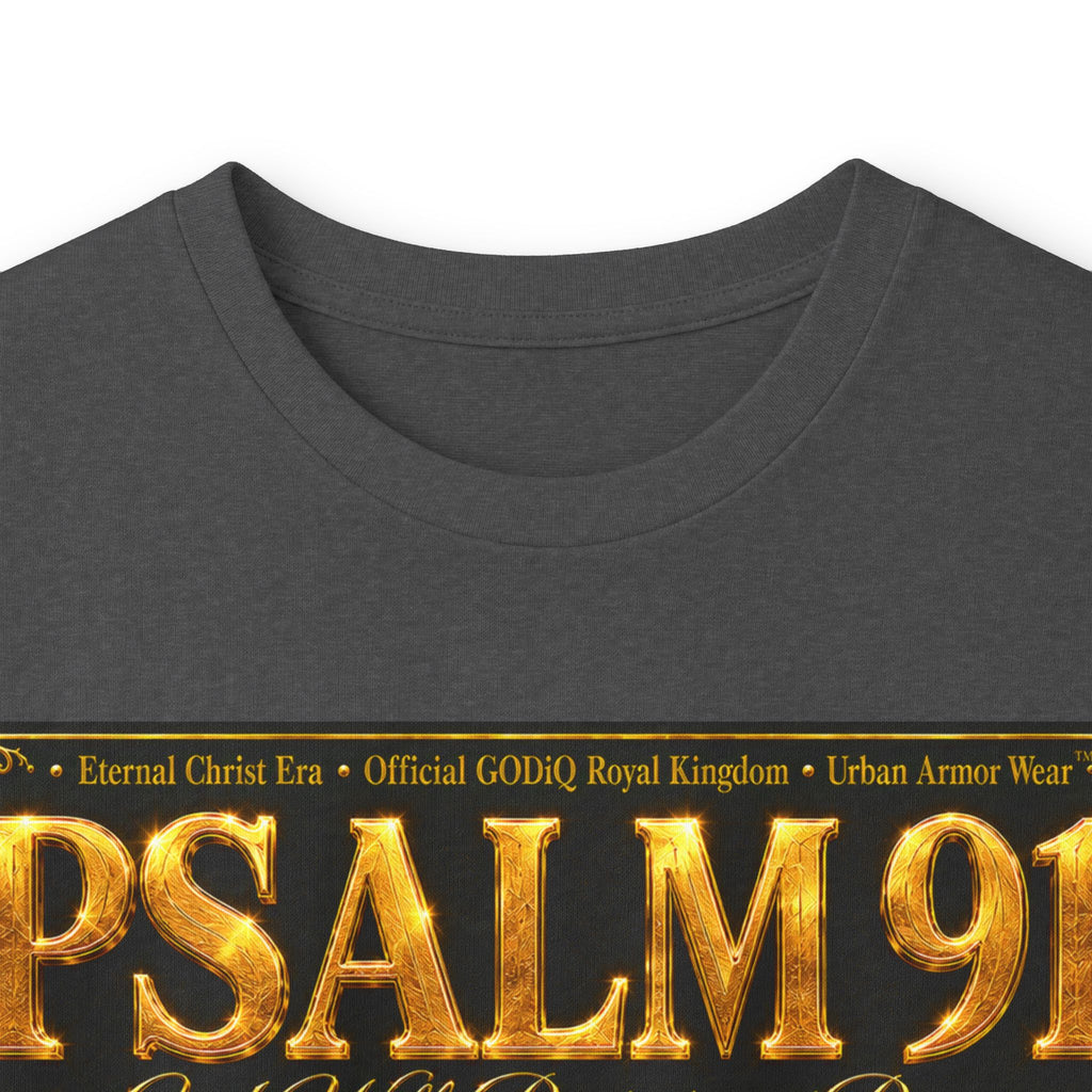Psalm 91™ Long Sleeve Christian T-Shirt | God's Promise of Divine Protection | Premium Biblical Prayer Shirt | Luxury Faith-Based Scripture Apparel | GODiQ Royal Kingdom™ Urban Armor Wear