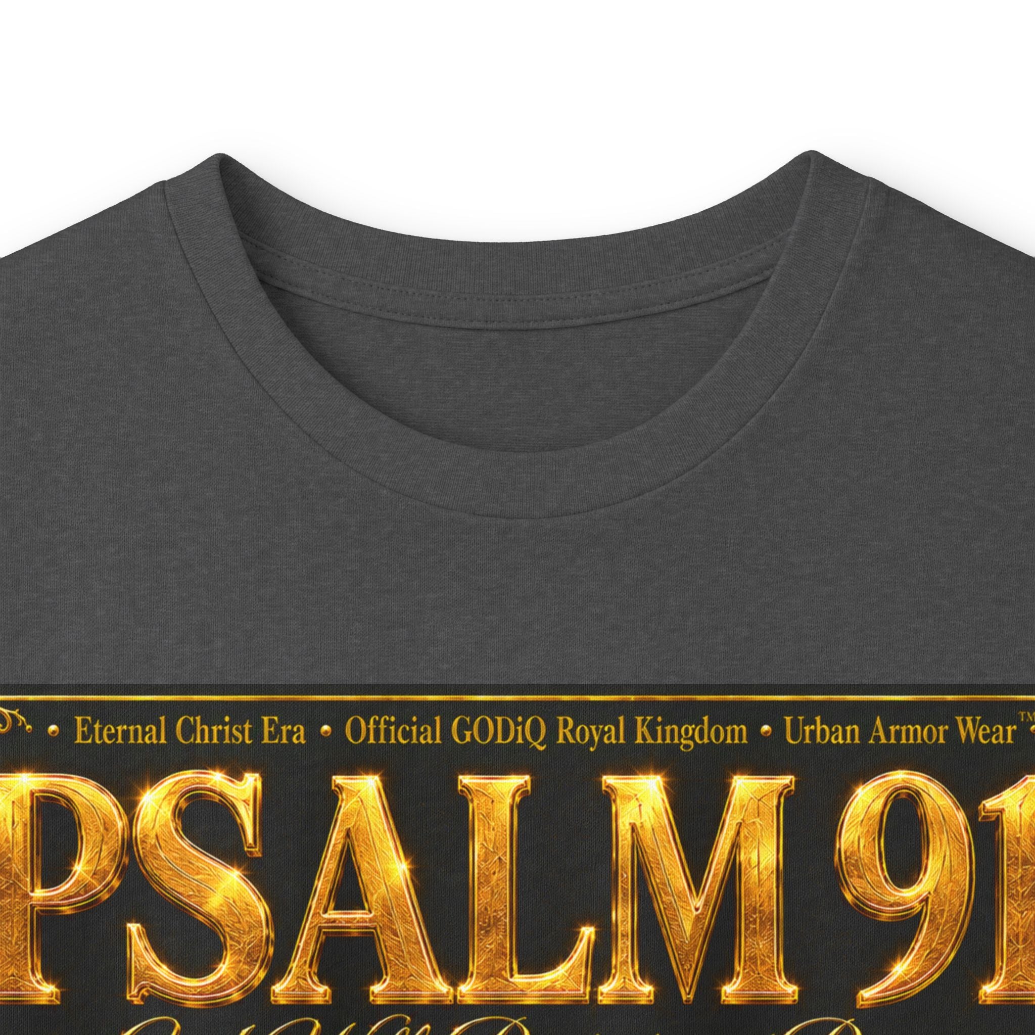 Psalm 91™ Long Sleeve Christian T-Shirt | God's Promise of Divine Protection | Premium Biblical Prayer Shirt | Luxury Faith-Based Scripture Apparel | GODiQ Royal Kingdom™ Urban Armor Wear