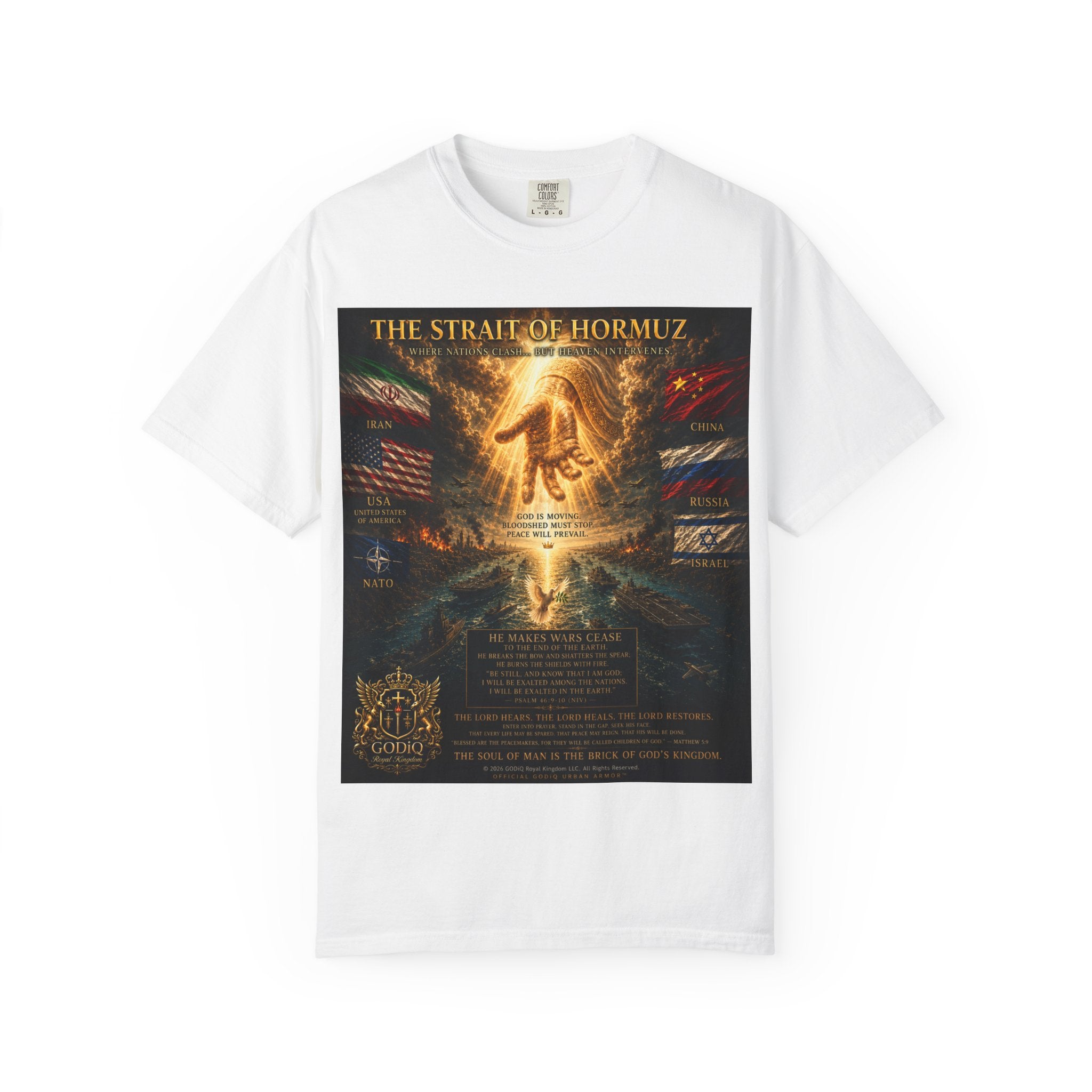 GODiQ Royal Kingdom™ – "Fix It, Lord Jesus" Luxury Christian T-Shirt | Strait of Hormuz Edition | Premium Faith Graphic Tee | Comfort Colors® 1717