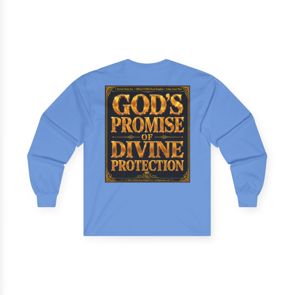 Psalm 91™ Long Sleeve Christian T-Shirt | God's Promise of Divine Protection | Premium Biblical Prayer Shirt | Luxury Faith-Based Scripture Apparel | GODiQ Royal Kingdom™ Urban Armor Wear