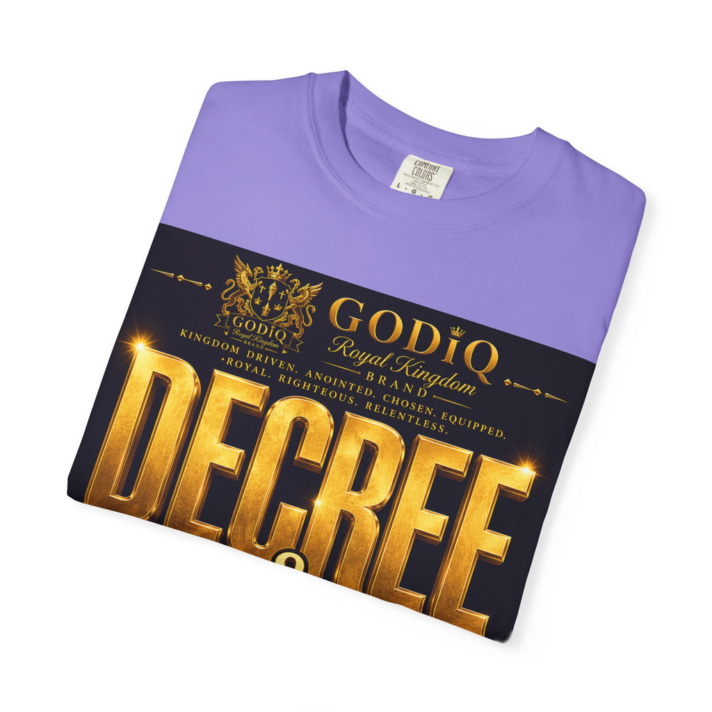 GODiQ Royal Kingdom™ Decree & Declare Christian T-Shirt – Premium Inspirational Faith Tee | "I Am Delivered, Healed, Renewed" Scripture Apparel | Comfort Colors 1717