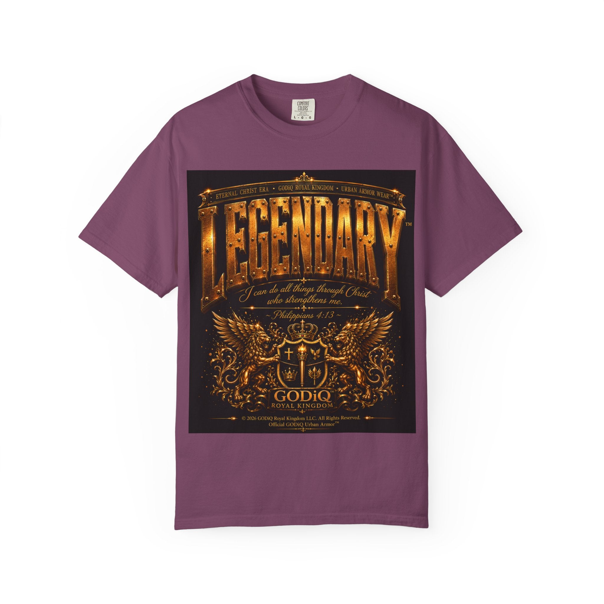 Legendary Impact™ Graphic T-Shirt – Luxury Christian Streetwear | Premium Garment-Dyed Heavyweight Tee | GODiQ Urban Armor™