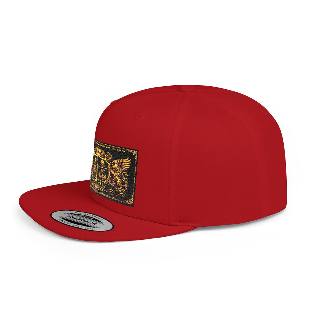 GODiQ™ Royal Kingdom Gold Crest Snapback Hat – Luxury Christian Heraldic Flat Bill Cap | Urban Armor Wear™ Premium Faith Streetwear | Kingdom Legacy Hat