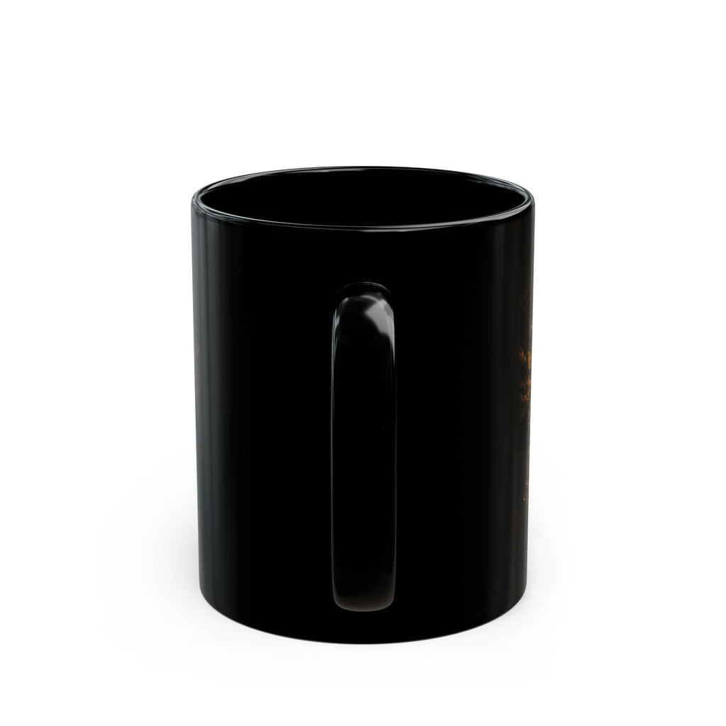 Psalms 91 Black Ceramic Mug – Religious Shield & Lion Design, Christian Coffee Cup (11oz/15oz)