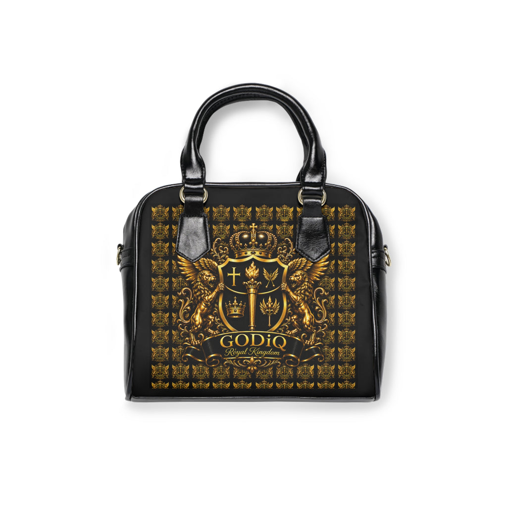 GODiQ Royal Kingdom™ Women's Ministry Shoulder Handbag – Luxury Christian Bible Purse | Premium 24K Gold Crest Designer Handbag | Elegant Church & Kingdom Tote
