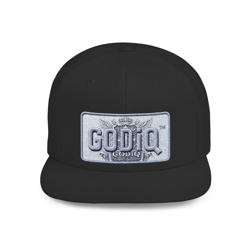 GODiQ Royal Kingdom™ Urban Armor Wear™ Sparkle Sequin GODiQ™ Patch Flat Bill Snapback | Luxury Christian Streetwear Cap