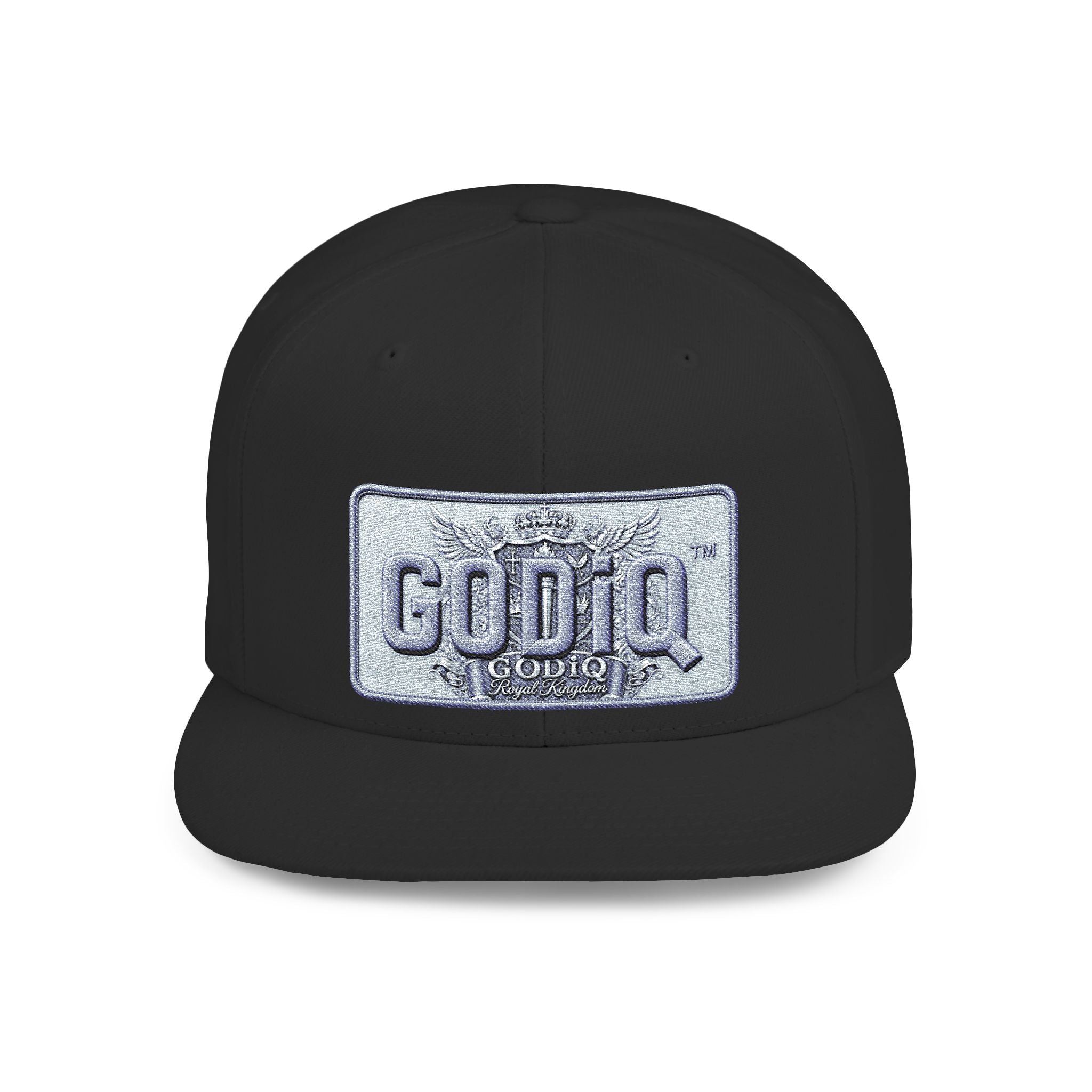 GODiQ Royal Kingdom™ Urban Armor Wear™ Sparkle Sequin GODiQ™ Patch Flat Bill Snapback | Luxury Christian Streetwear Cap