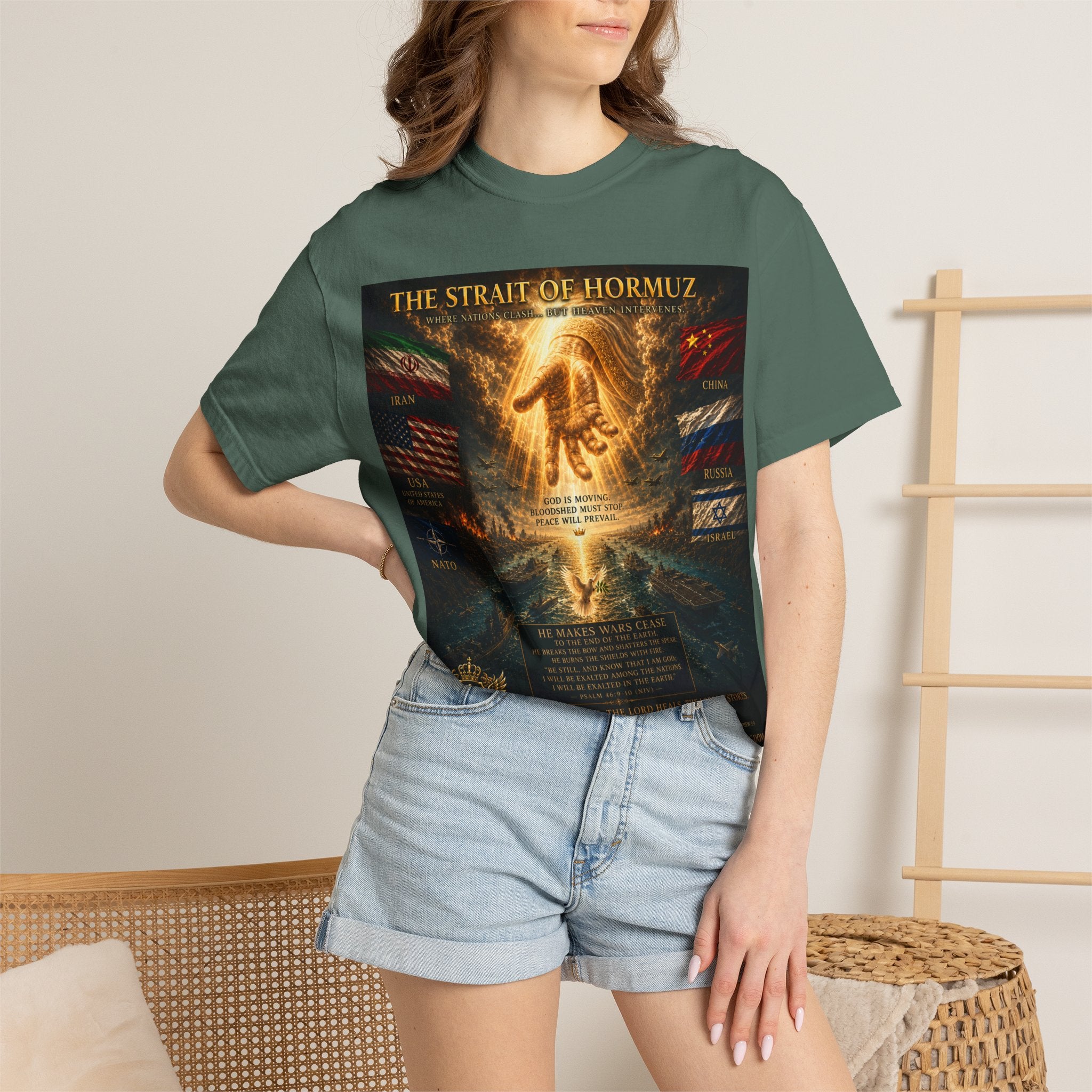 GODiQ Royal Kingdom™ – "Fix It, Lord Jesus" Luxury Christian T-Shirt | Strait of Hormuz Edition | Premium Faith Graphic Tee | Comfort Colors® 1717