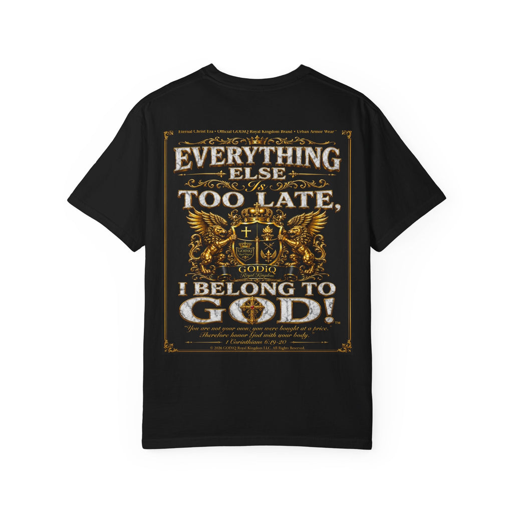 GODiQ™ Royal Kingdom Urban Armor Wear™ "NON NEGOTIABLE™: SOUL SOLD OUT FOR GOD™" Luxury Christian Graphic T-Shirt | Premium Faith Apparel | 24K Gold Heraldic Kingdom Statement Tee