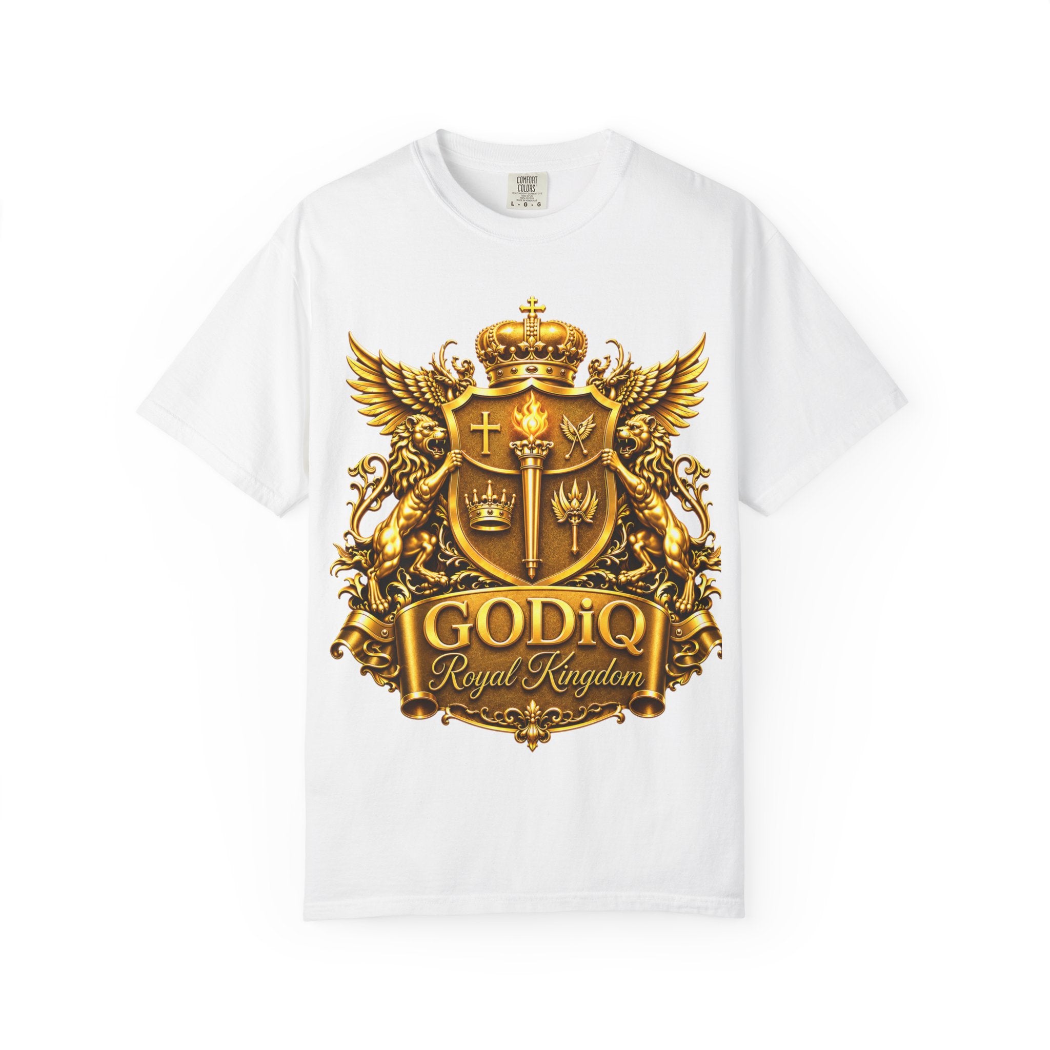 GODiQ™ Royal Crest T-Shirt – Urban Armor™ Premium Christian Faith Graphic Tee | Luxury Kingdom Apparel