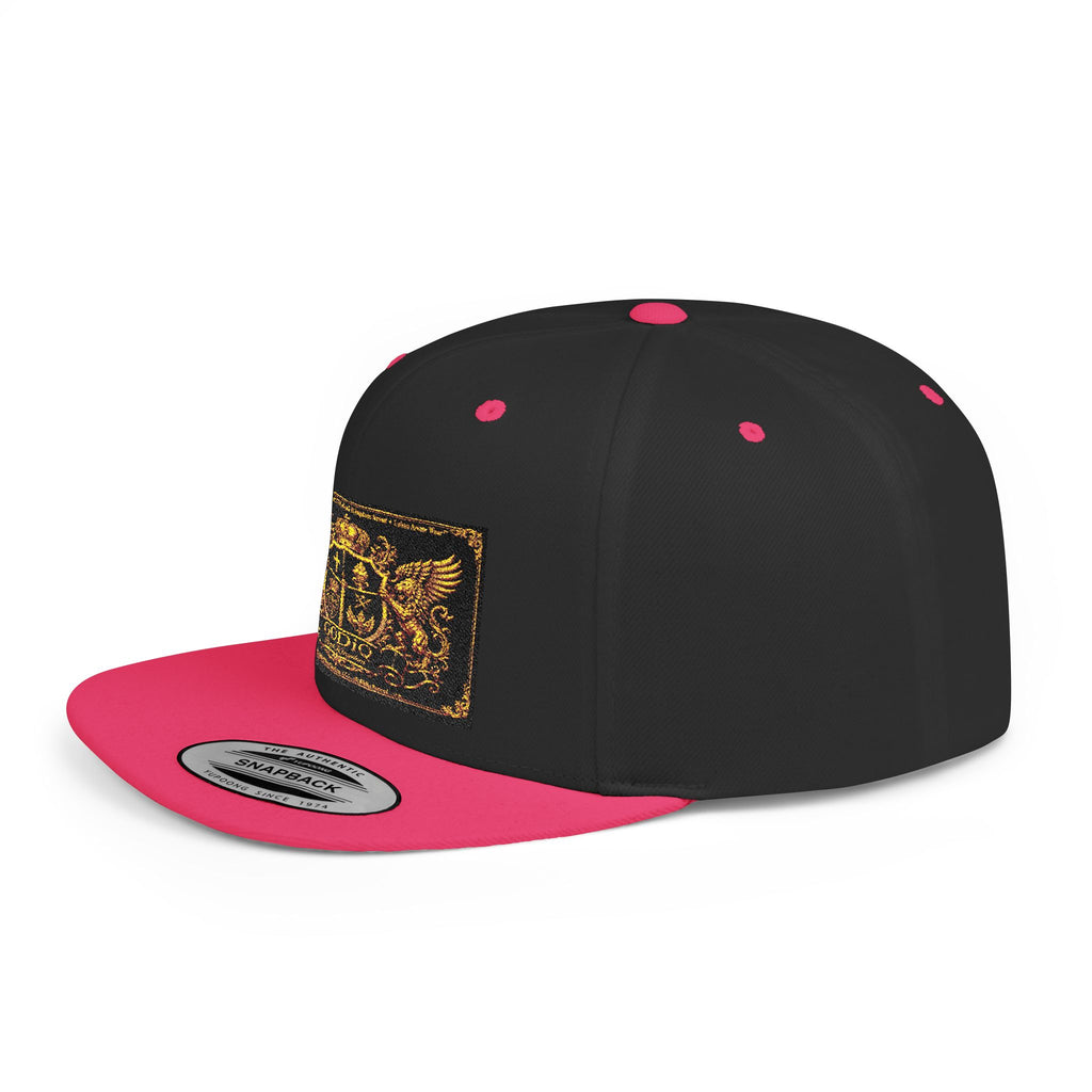 GODiQ™ Royal Kingdom Gold Crest Snapback Hat – Luxury Christian Heraldic Flat Bill Cap | Urban Armor Wear™ Premium Faith Streetwear | Kingdom Legacy Hat