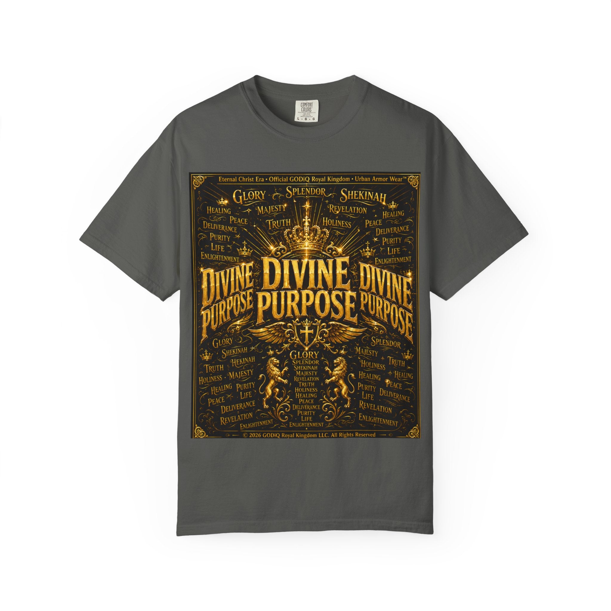 GODiQ Royal Kingdom™ Divine Purpose T-Shirt – "My Ultimate Purpose Is To Glorify You, God" Luxury Christian Graphic Tee | Premium 24K Gold Faith Apparel | Urban Armor Wear™ Inspirational Streetwear...