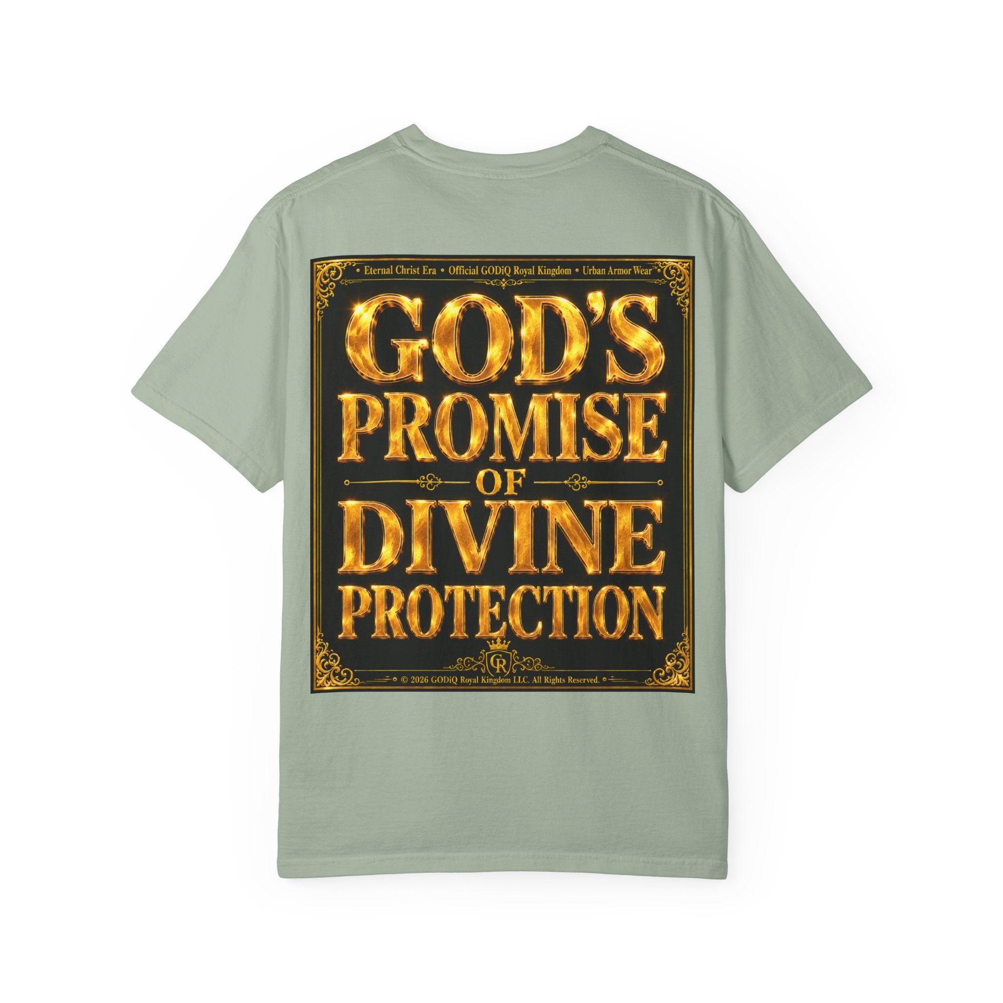 Psalm 91™ Christian Graphic T-Shirt – "God's Promise of Divine Protection" Luxury Garment-Dyed Scripture Tee | Premium Comfort Colors® 1717 | GODiQ Royal Kingdom™ Urban Armor Wear